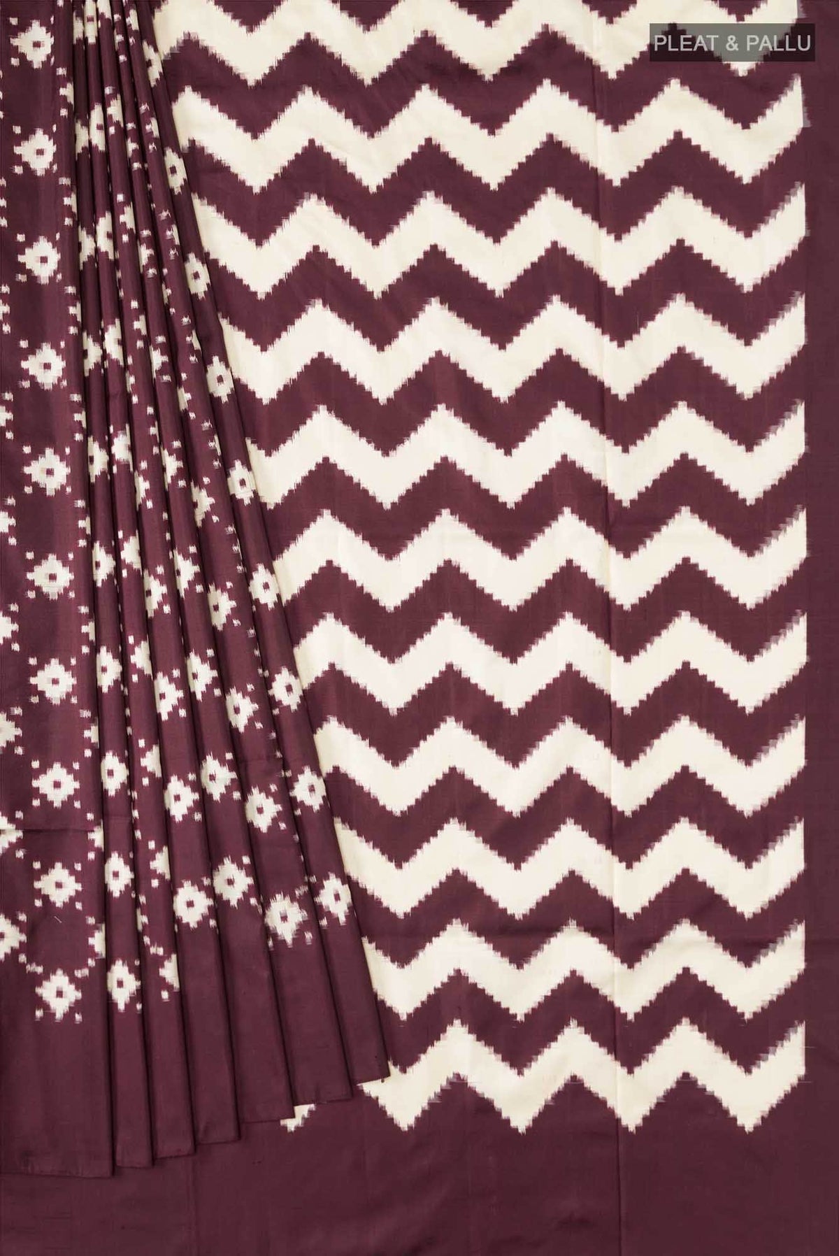Brown Pochampally Silk Saree