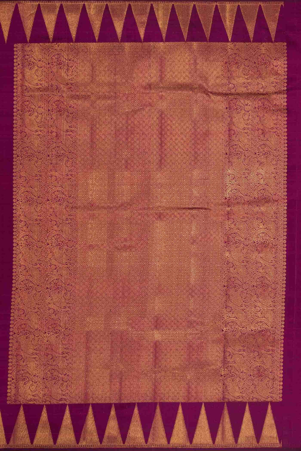 Magenta Dual Tone Kanchipuram Silk Saree