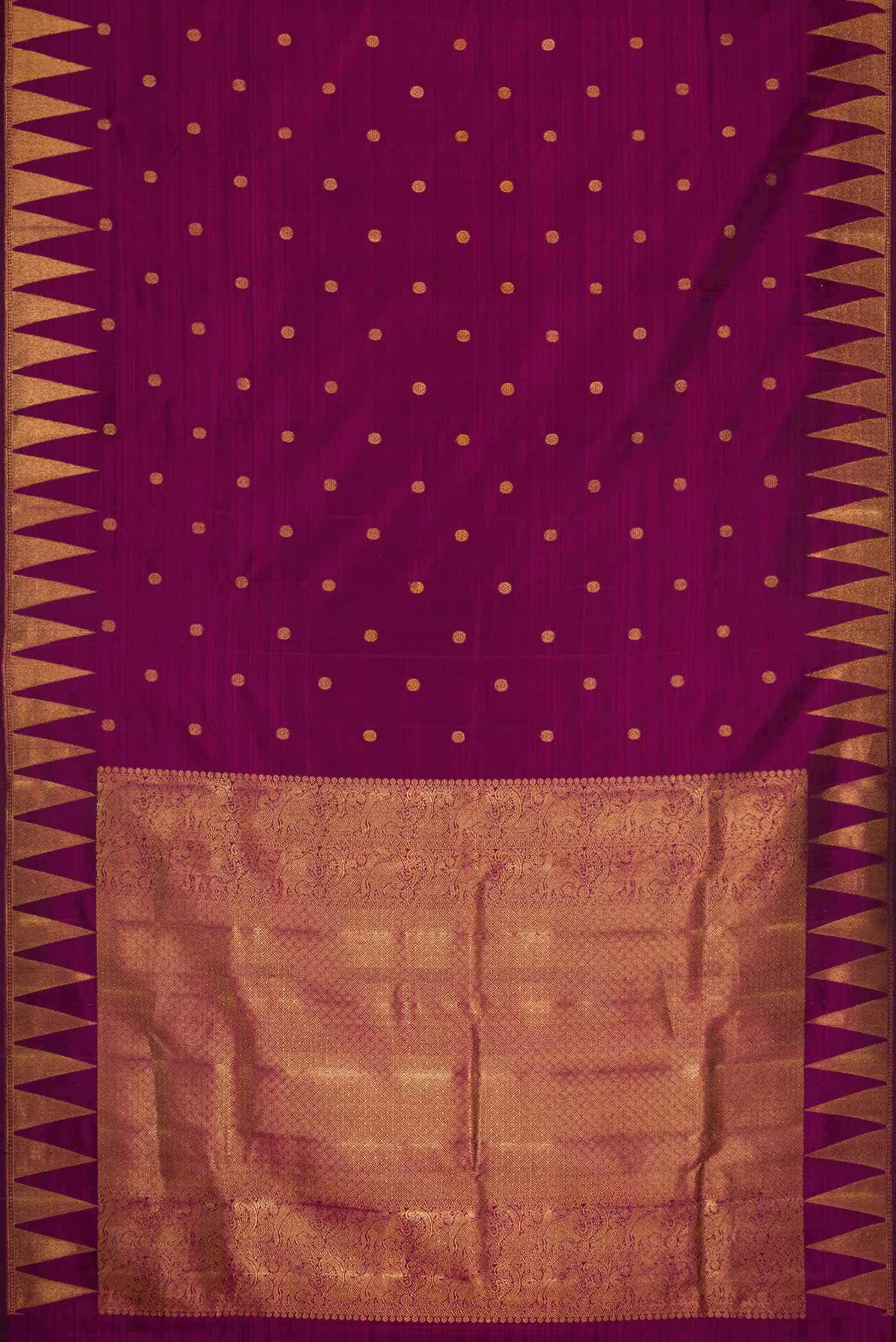 Magenta Dual Tone Kanchipuram Silk Saree