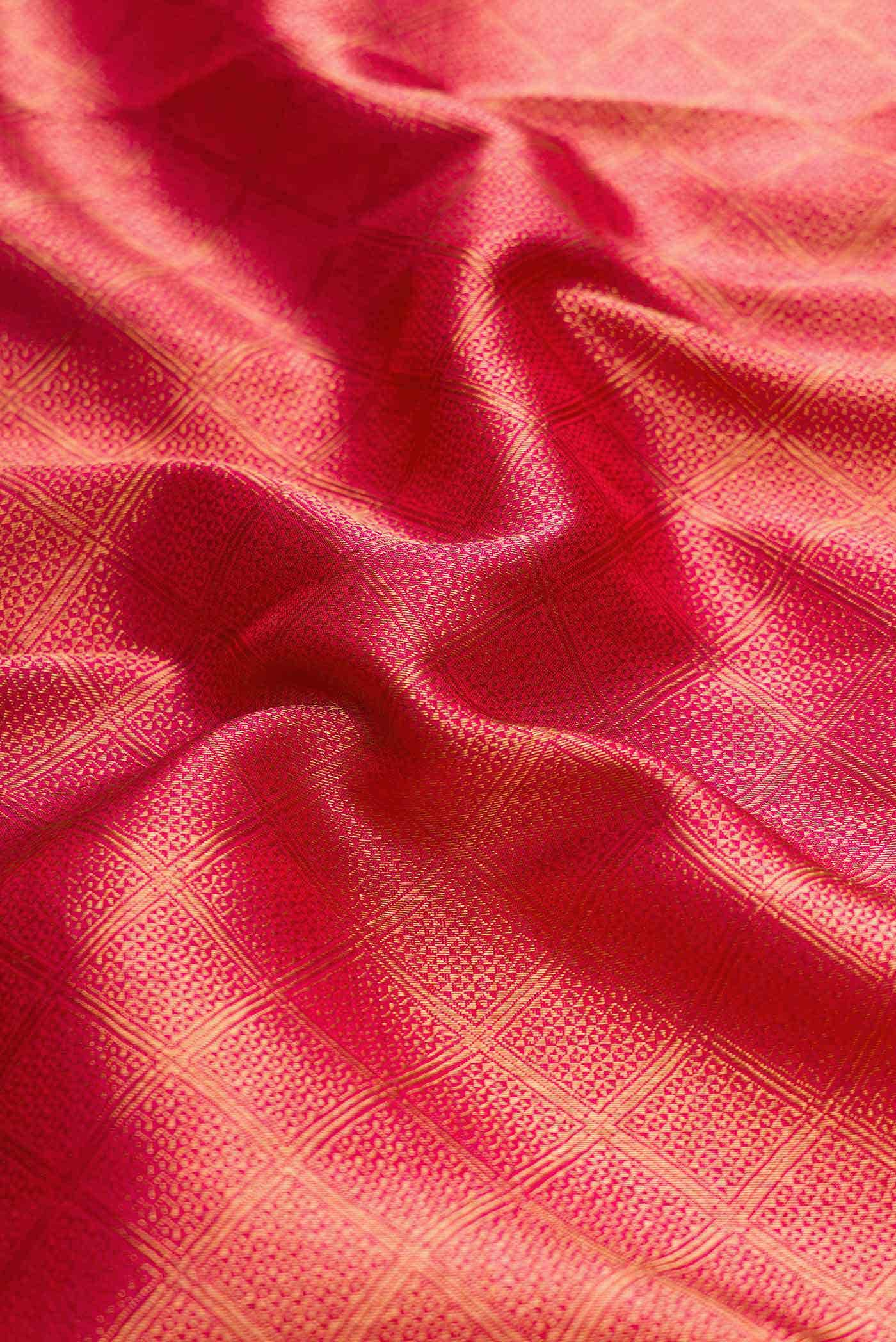 Dark Pink Dual Tone Kanchipuram Silk Saree