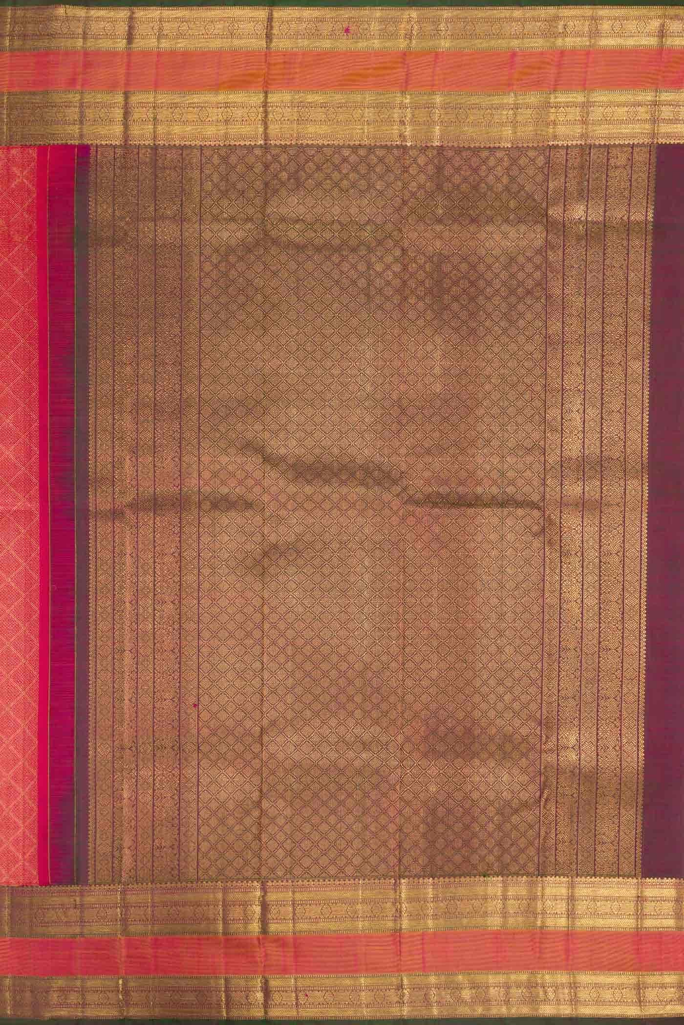 Dark Pink Dual Tone Kanchipuram Silk Saree