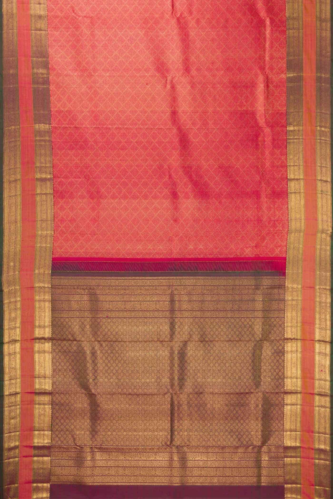 Dark Pink Dual Tone Kanchipuram Silk Saree