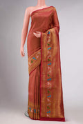 Maroon Kanchipuram Tissue Silk Saree