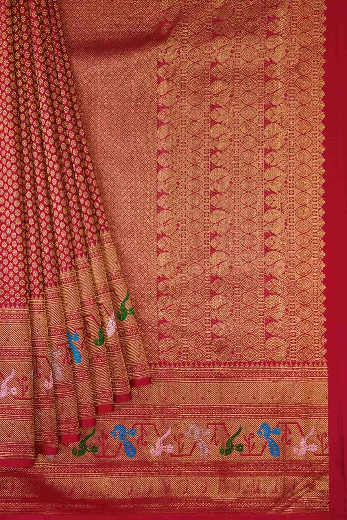 Maroon Kanchipuram Tissue Silk Saree