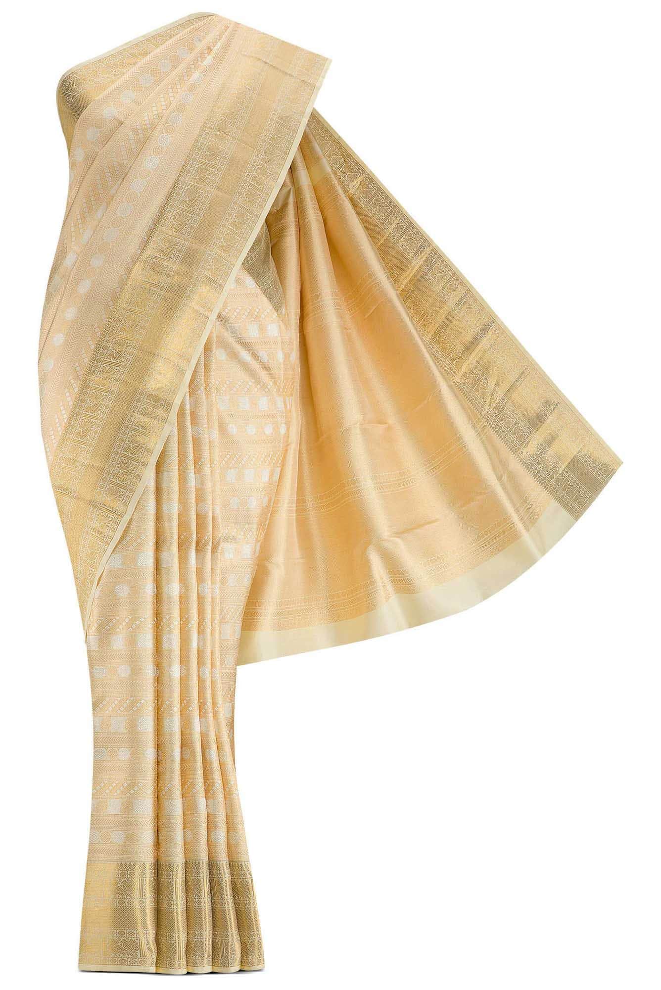 Sandal Dual Tone Kanchipuram Silk Saree