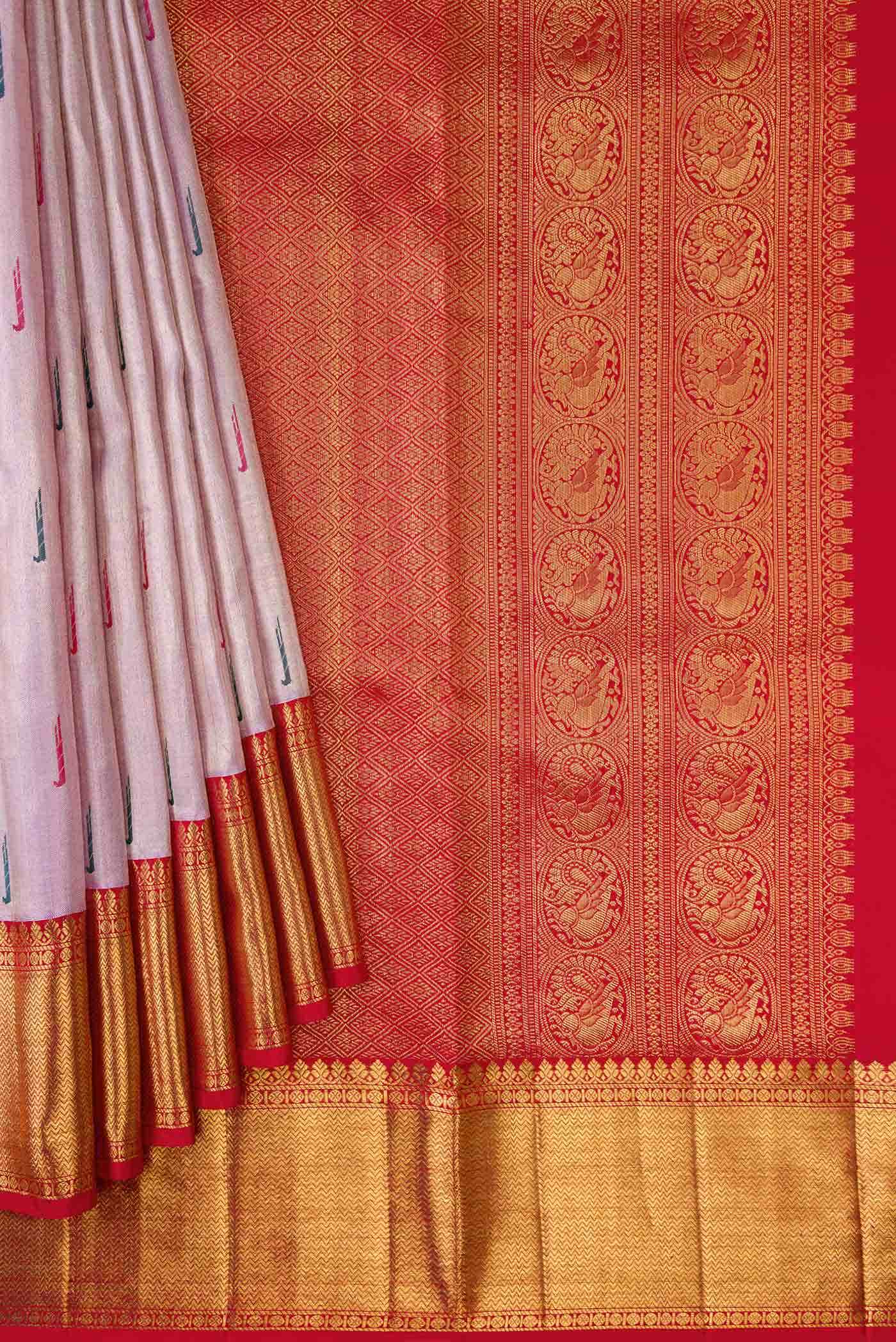 Lavender Kanchipuram Tissue Silk Saree