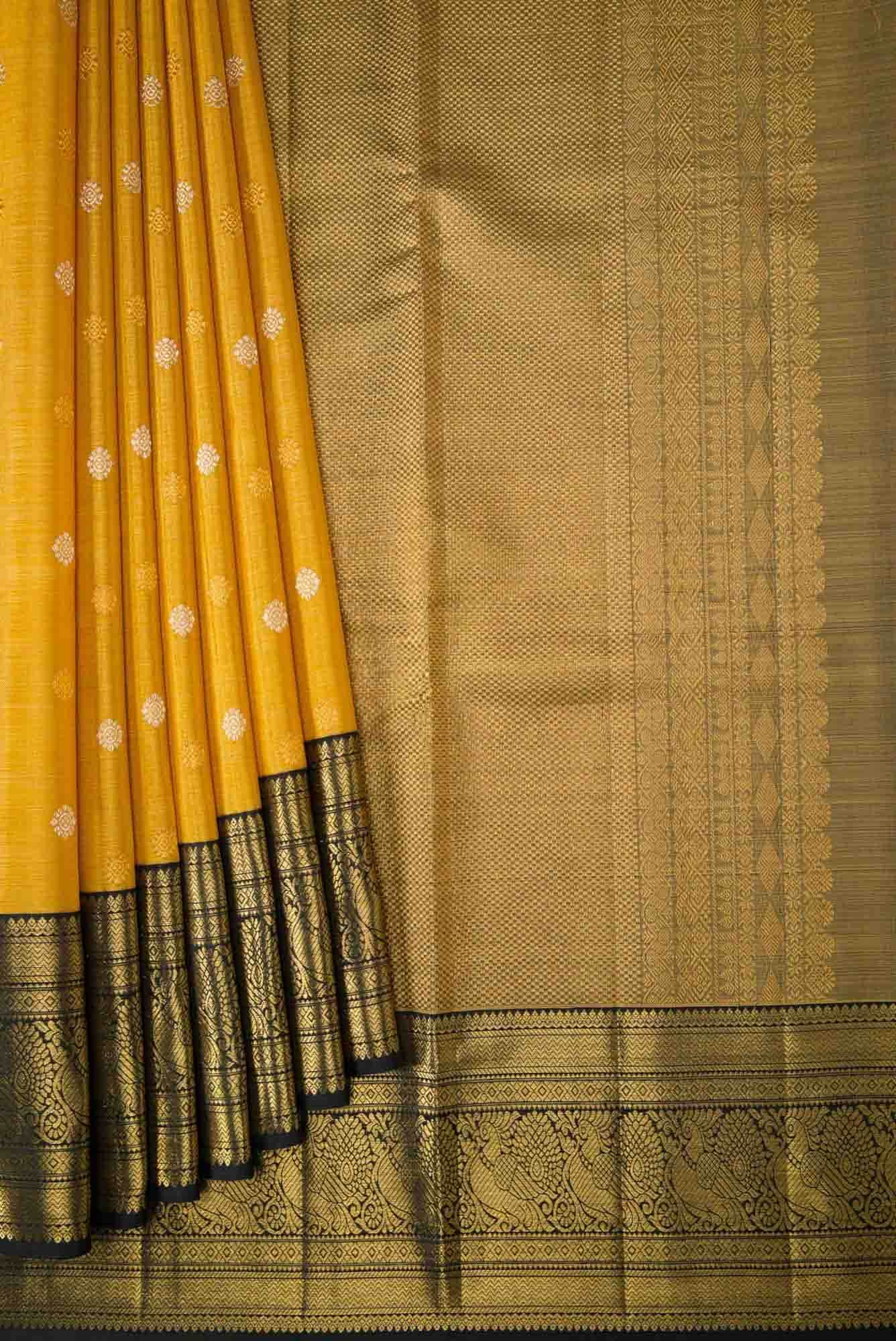 Gold Dual Tone Kanchipuram Tissue Silk Saree