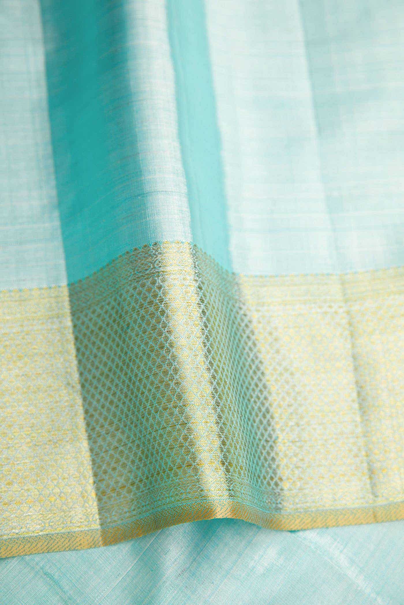 Sky Blue Dual Tone Kanchipuram Tissue Silk Saree