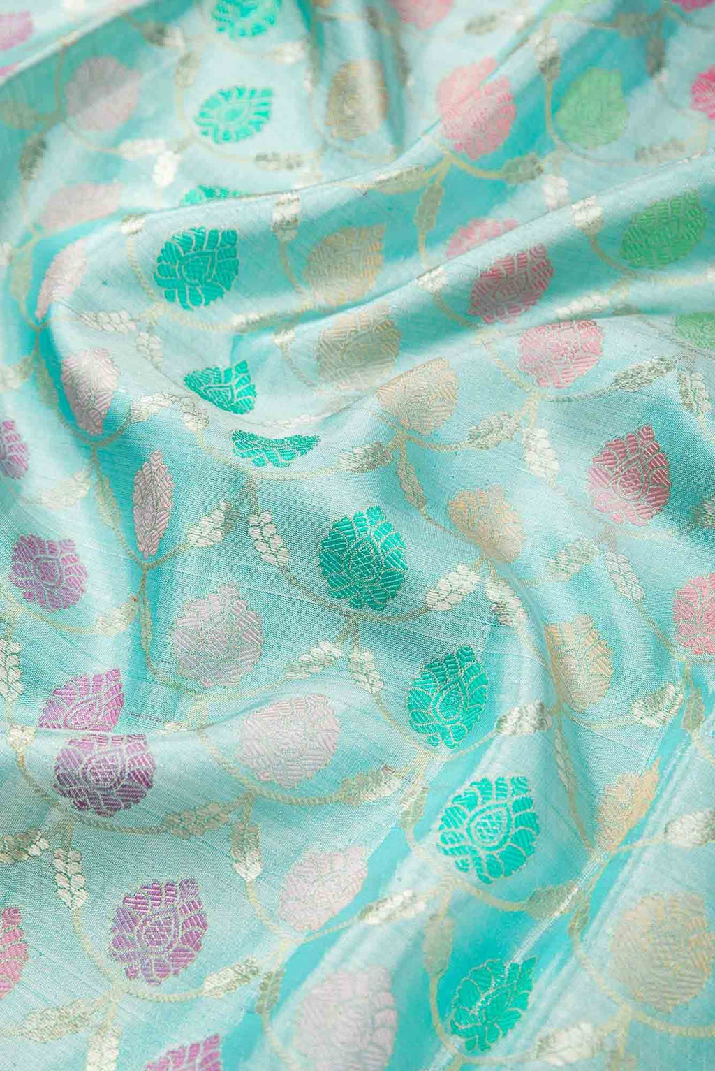 Sky Blue Dual Tone Kanchipuram Tissue Silk Saree