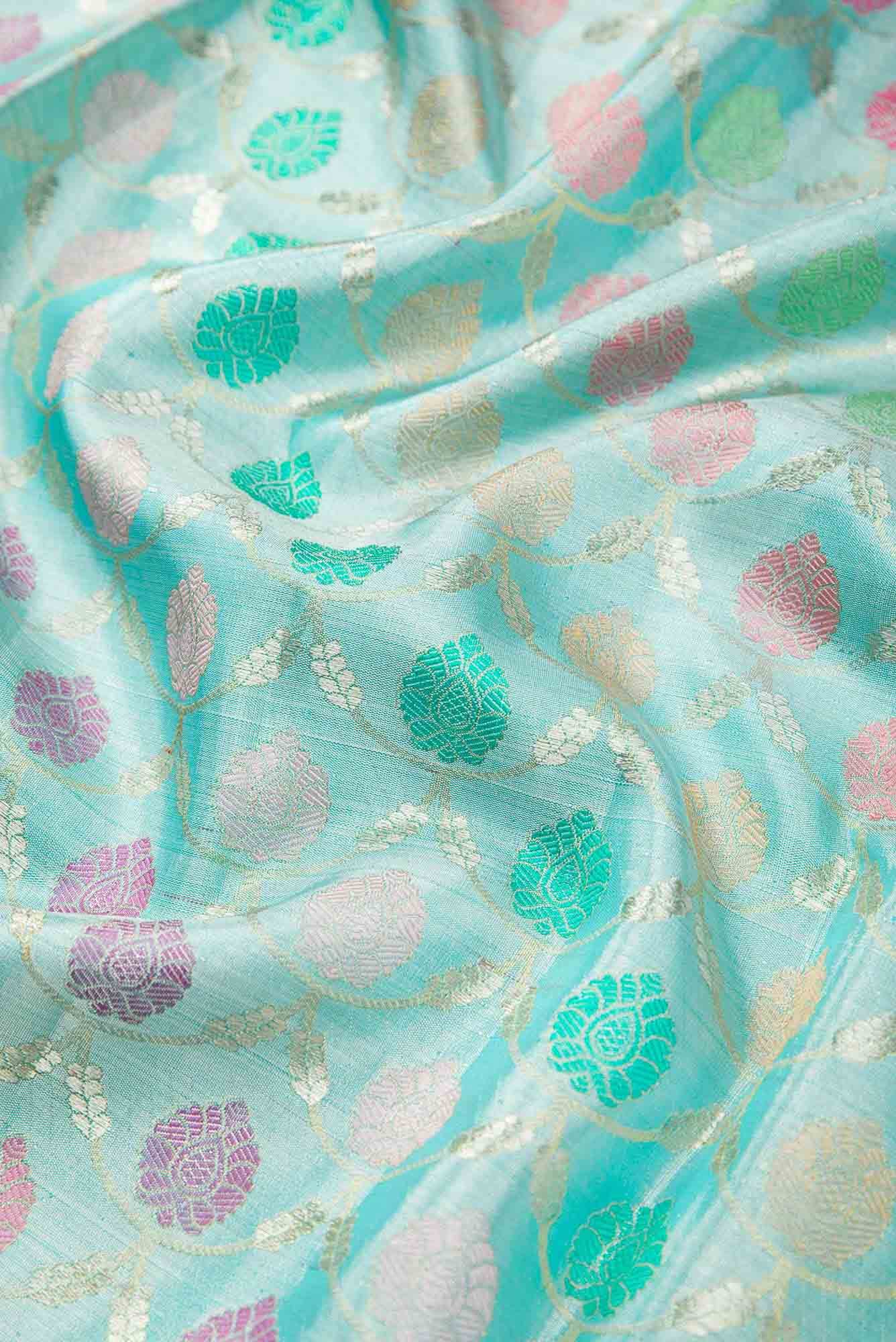 Sky Blue Dual Tone Kanchipuram Tissue Silk Saree