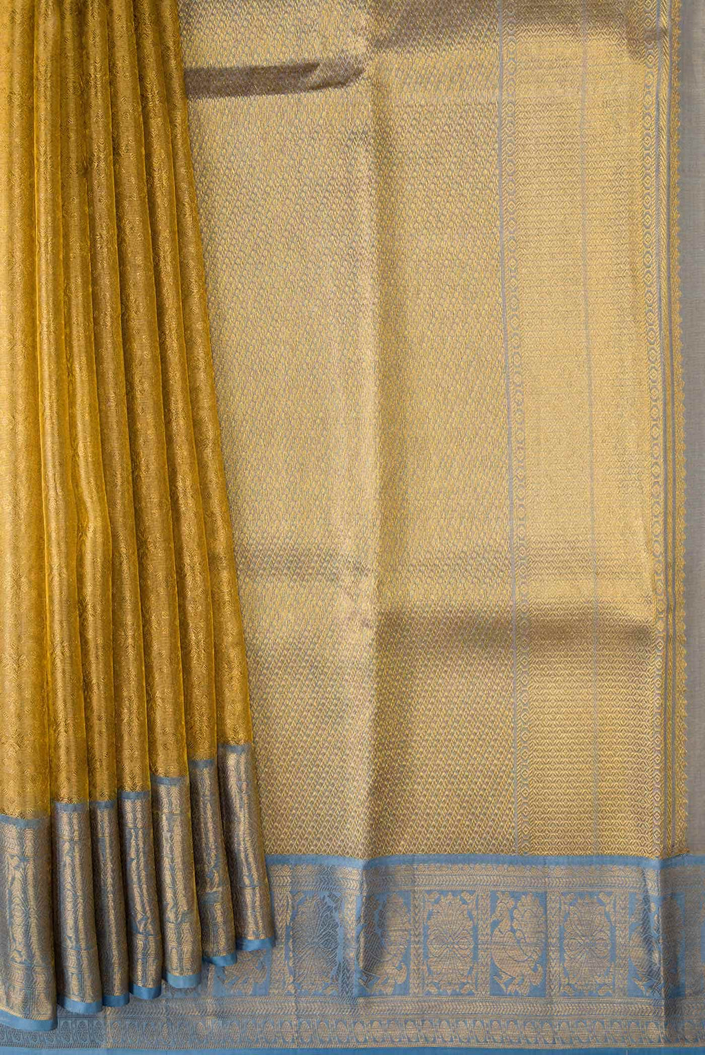 Gold Dual Tone Kanchipuram Tissue Silk Saree
