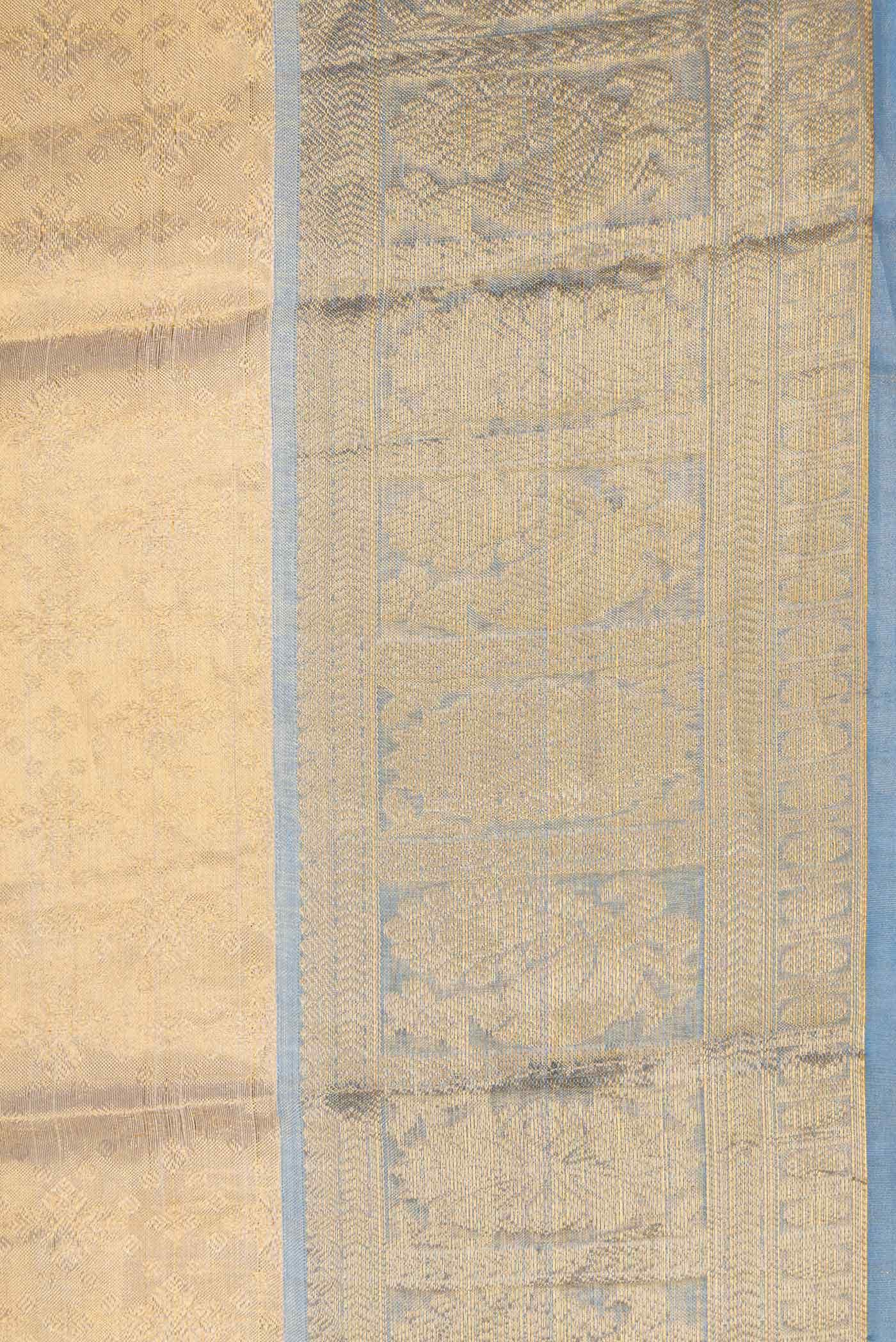 Gold Dual Tone Kanchipuram Tissue Silk Saree