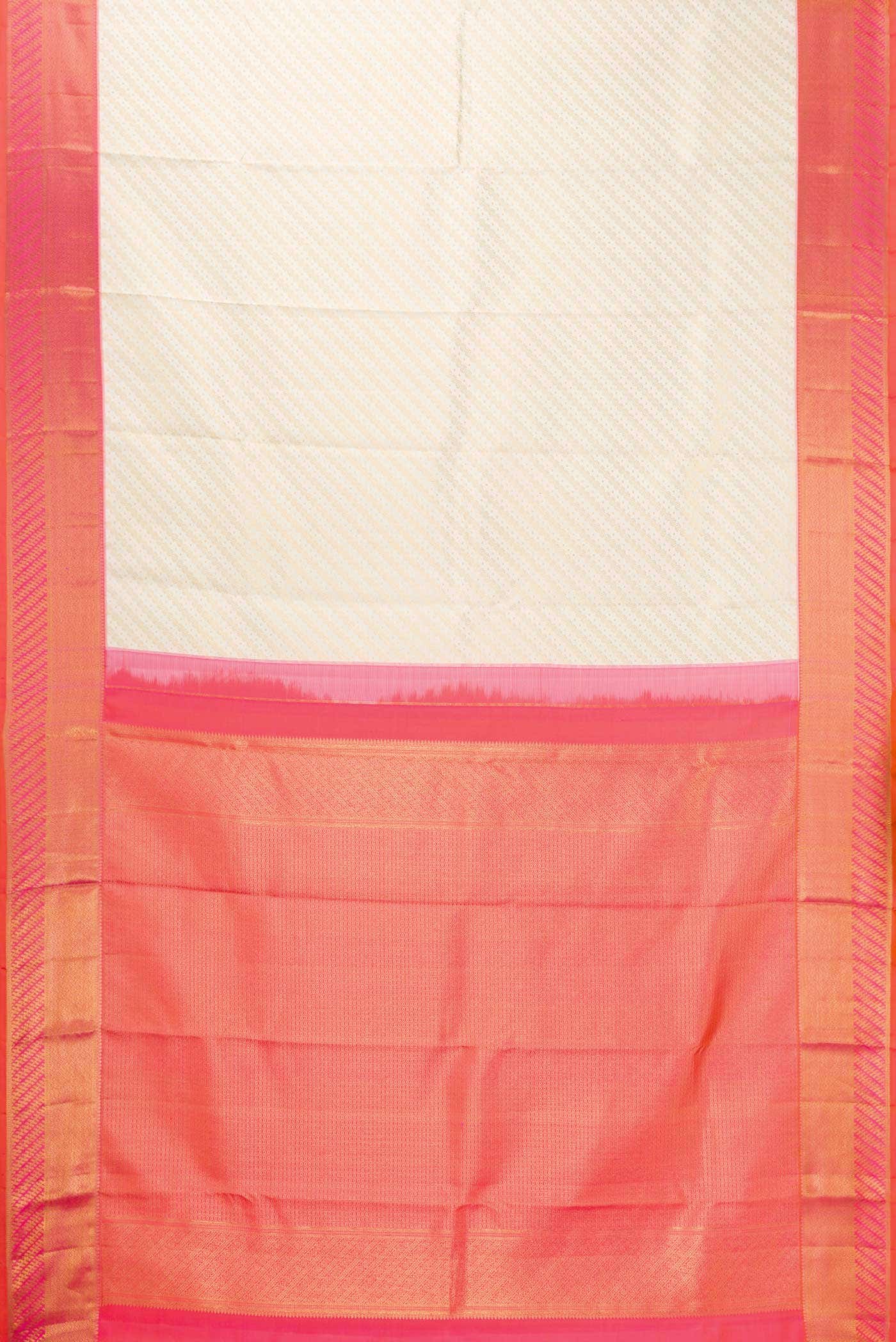 Off White Dual Tone Kanchipuram Silk Saree