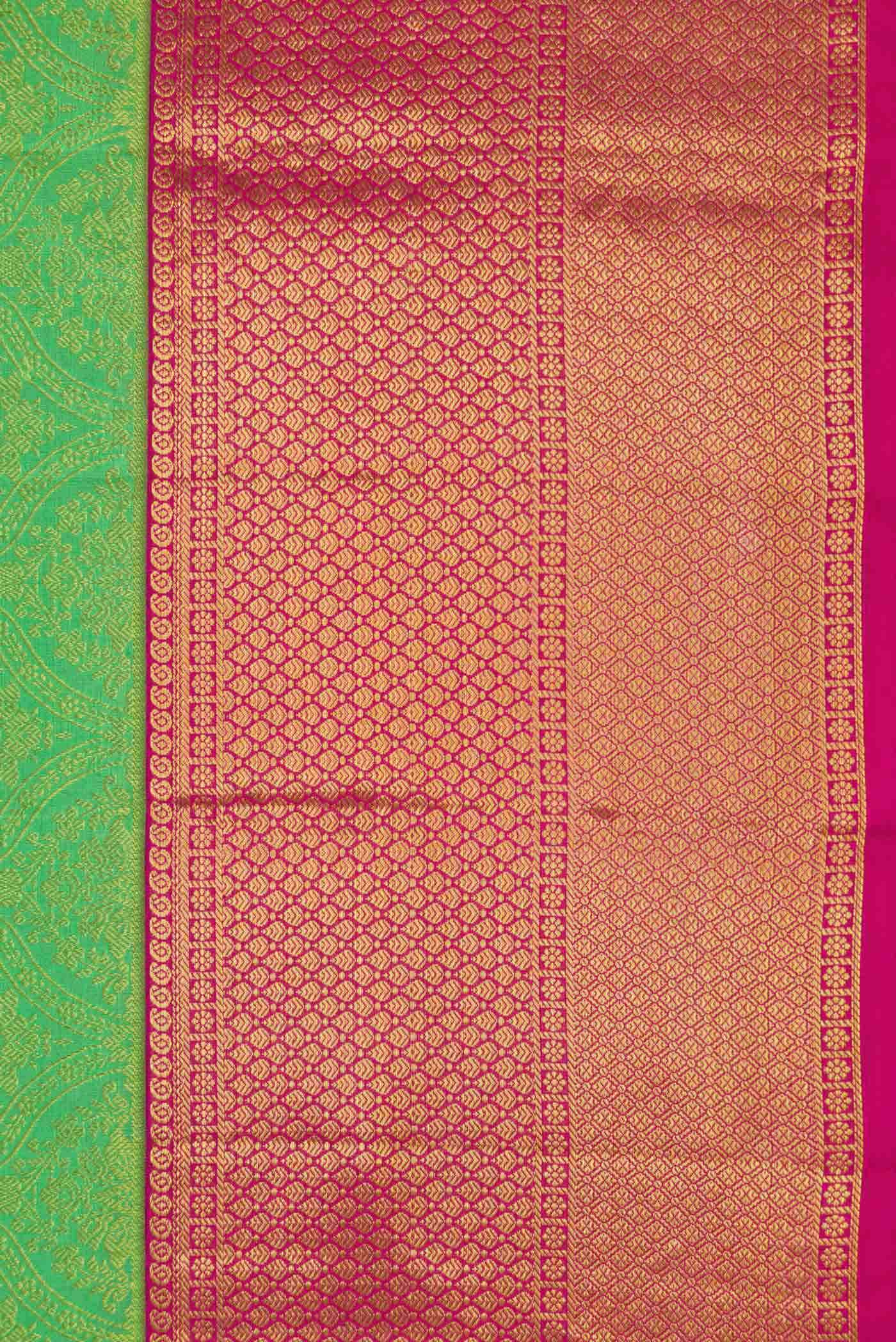 Parrot Green Dual Tone Kanchipuram Silk Saree