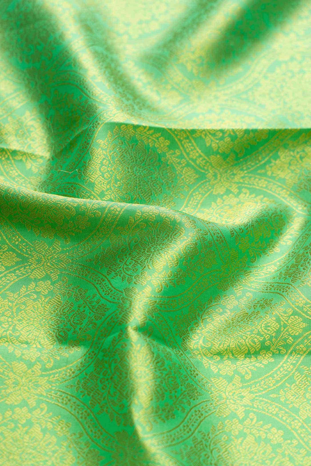 Parrot Green Dual Tone Kanchipuram Silk Saree
