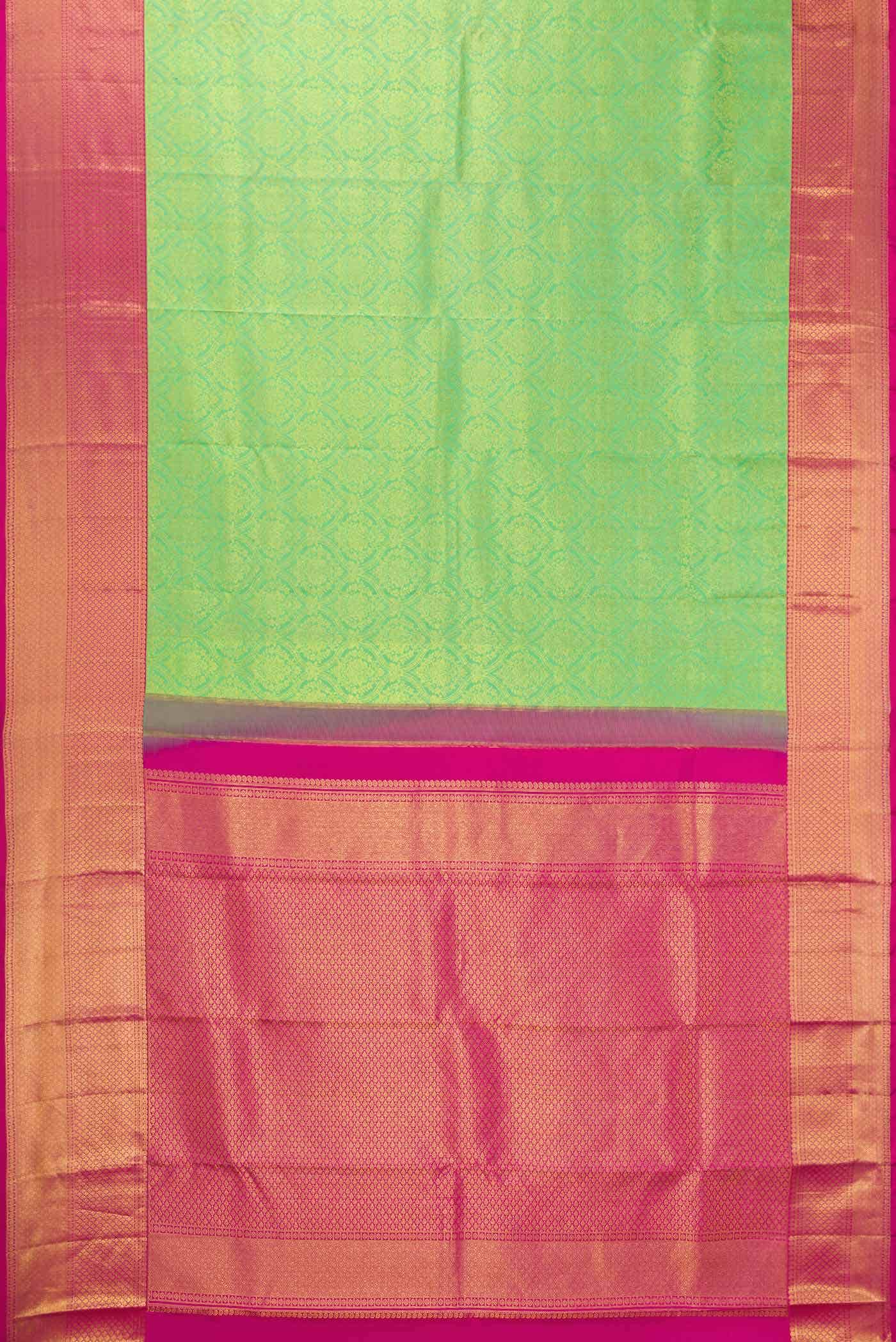 Parrot Green Dual Tone Kanchipuram Silk Saree