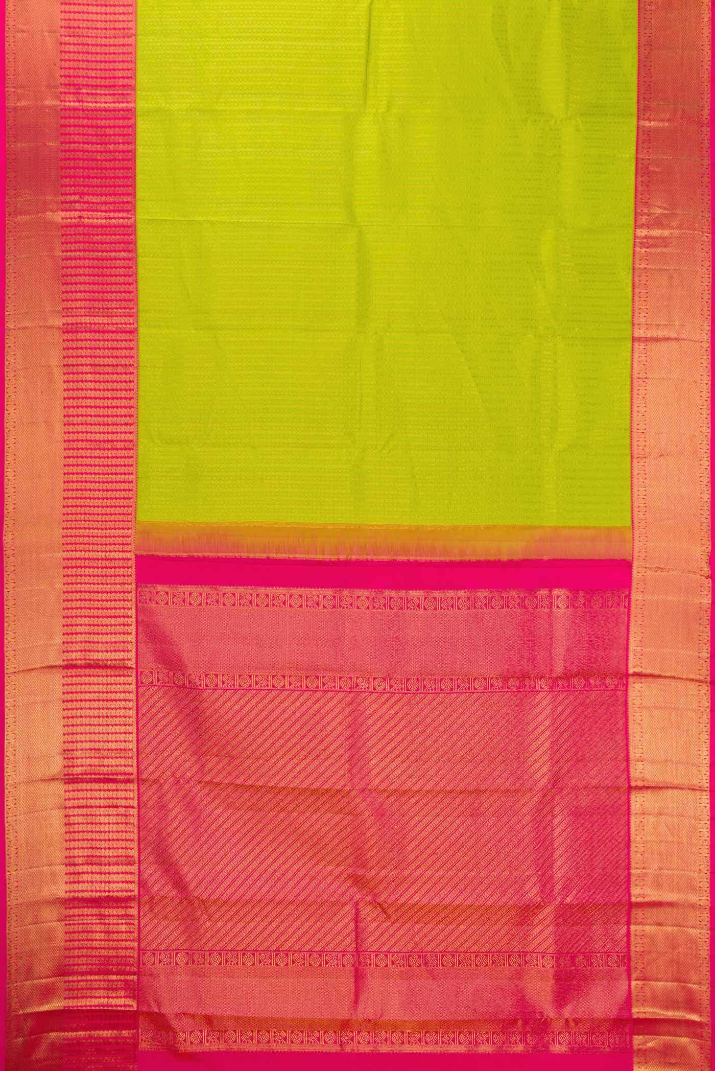 Parrot Green Kanchipuram Silk Saree