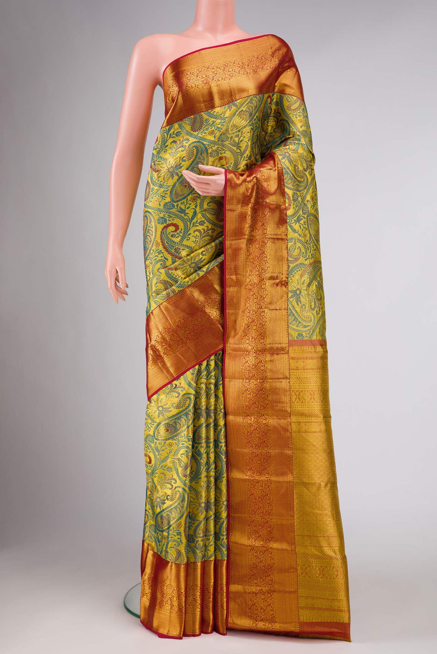 Gold Kanchipuram Silk Saree