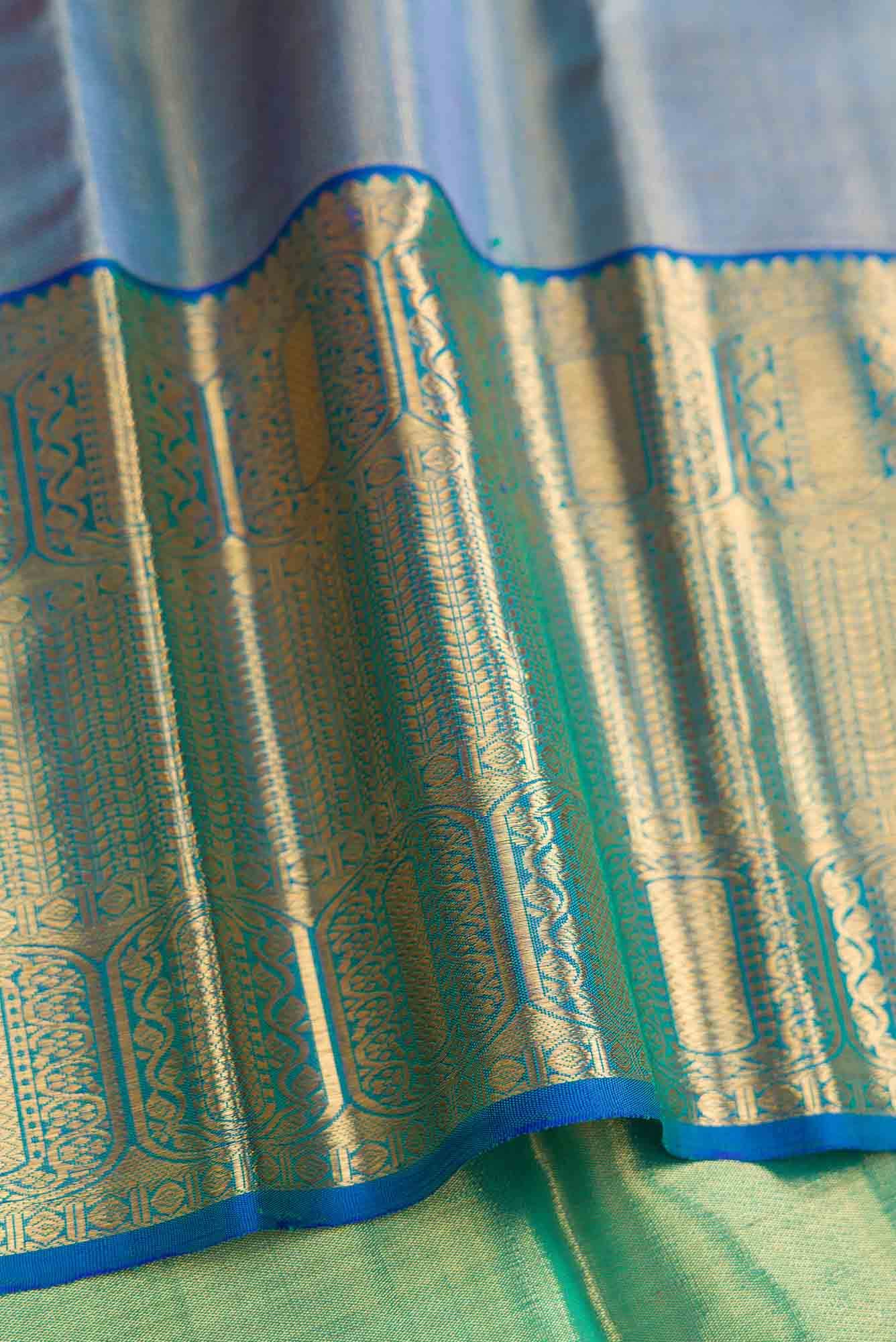 Pink Dual Tone Kanchipuram Tissue Silk Saree