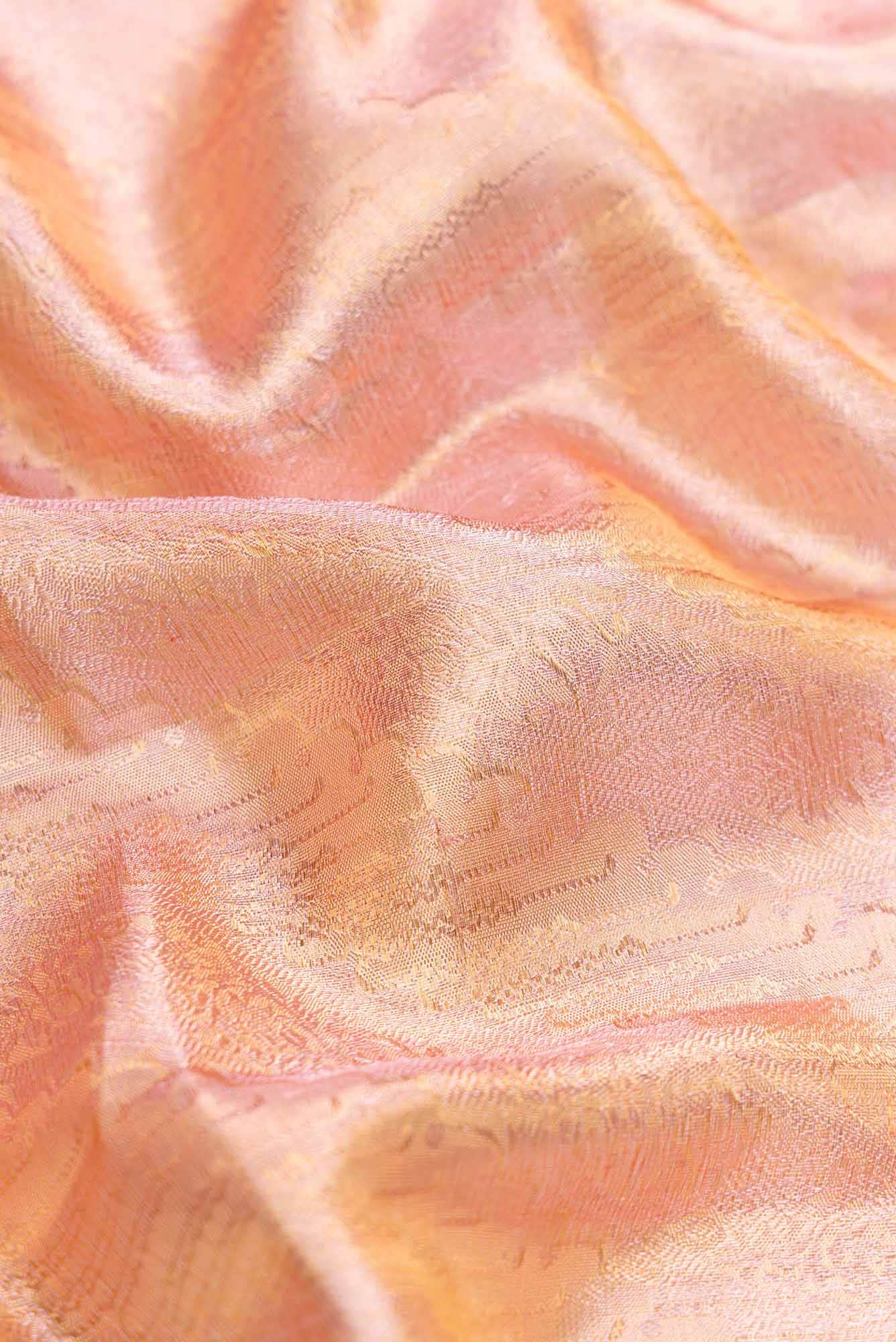 Pink Dual Tone Kanchipuram Tissue Silk Saree