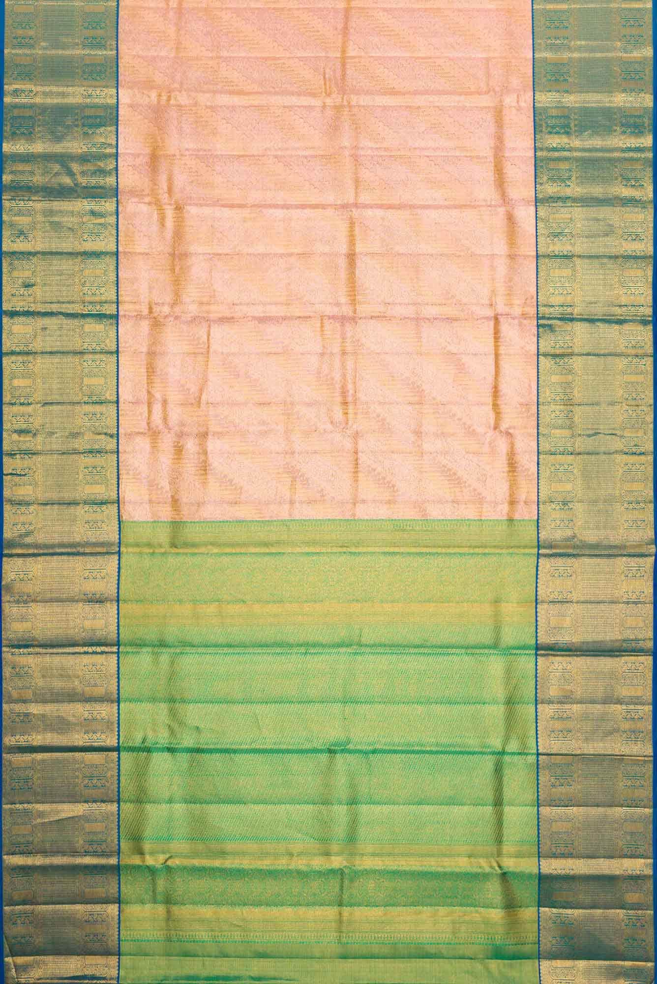 Pink Dual Tone Kanchipuram Tissue Silk Saree