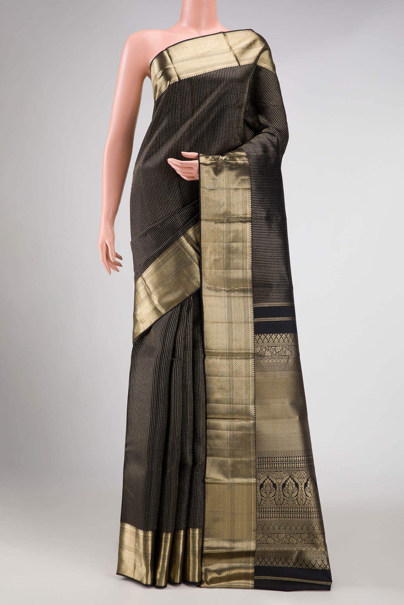 Black Kanchipuram Silk Saree