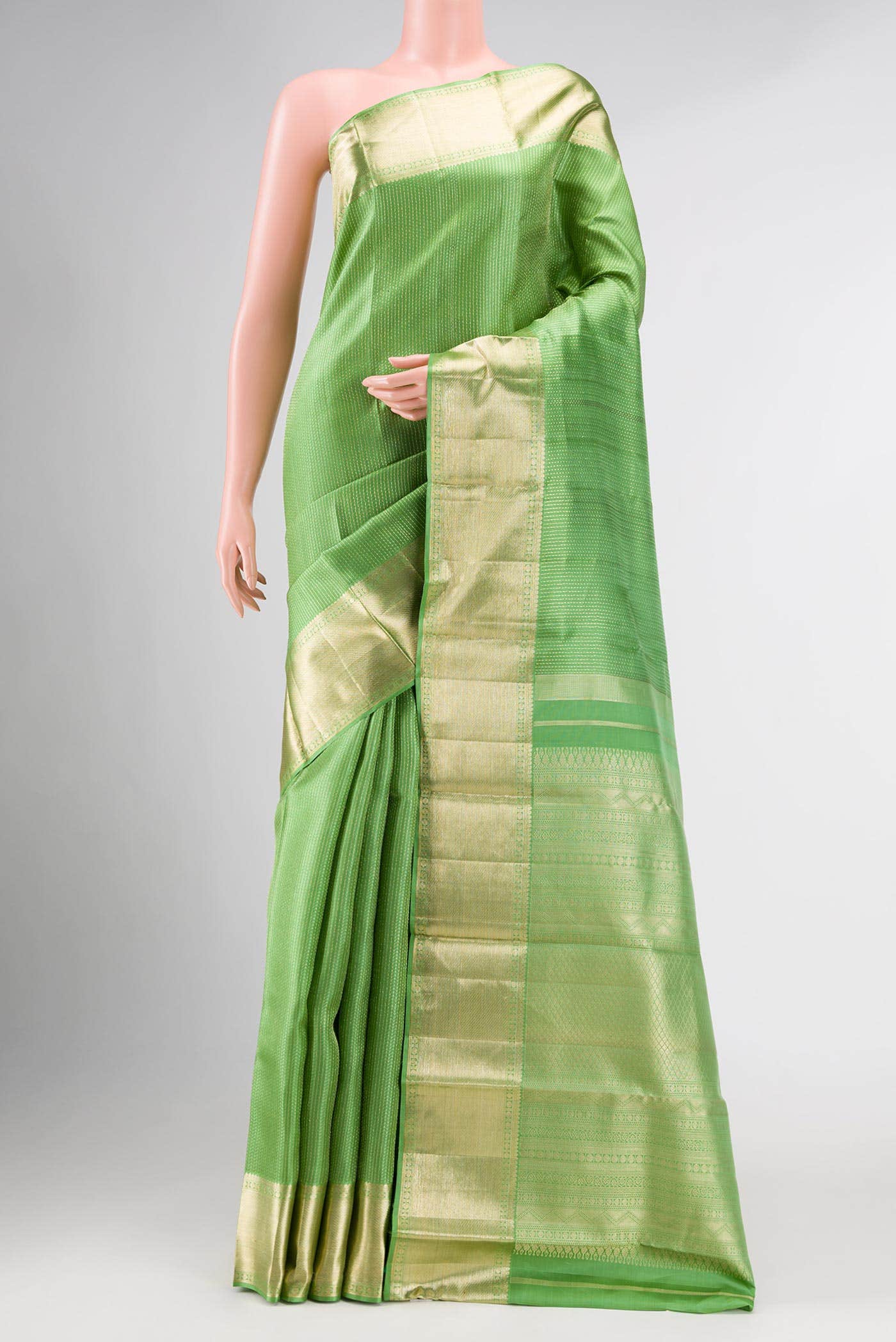 Green Dual Tone Kanchipuram Silk Saree