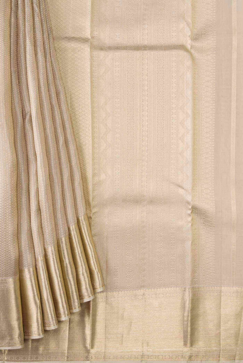 Beige Kanchipuram Tissue Silk Saree
