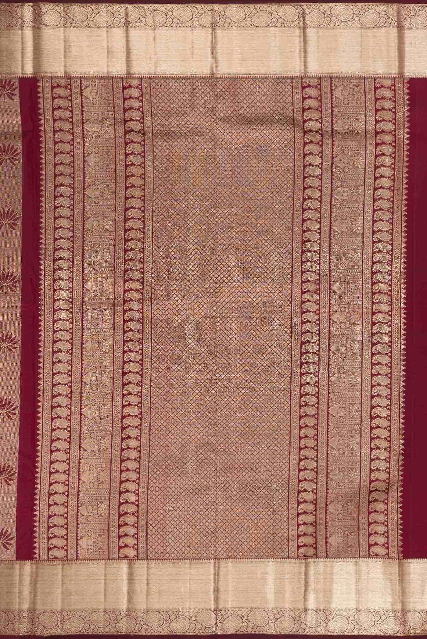 Maroon Dual Tone Kanchipuram Silk Saree
