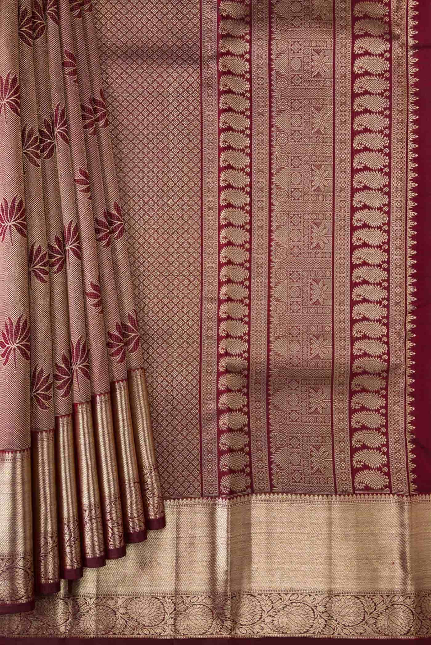 Maroon Dual Tone Kanchipuram Silk Saree