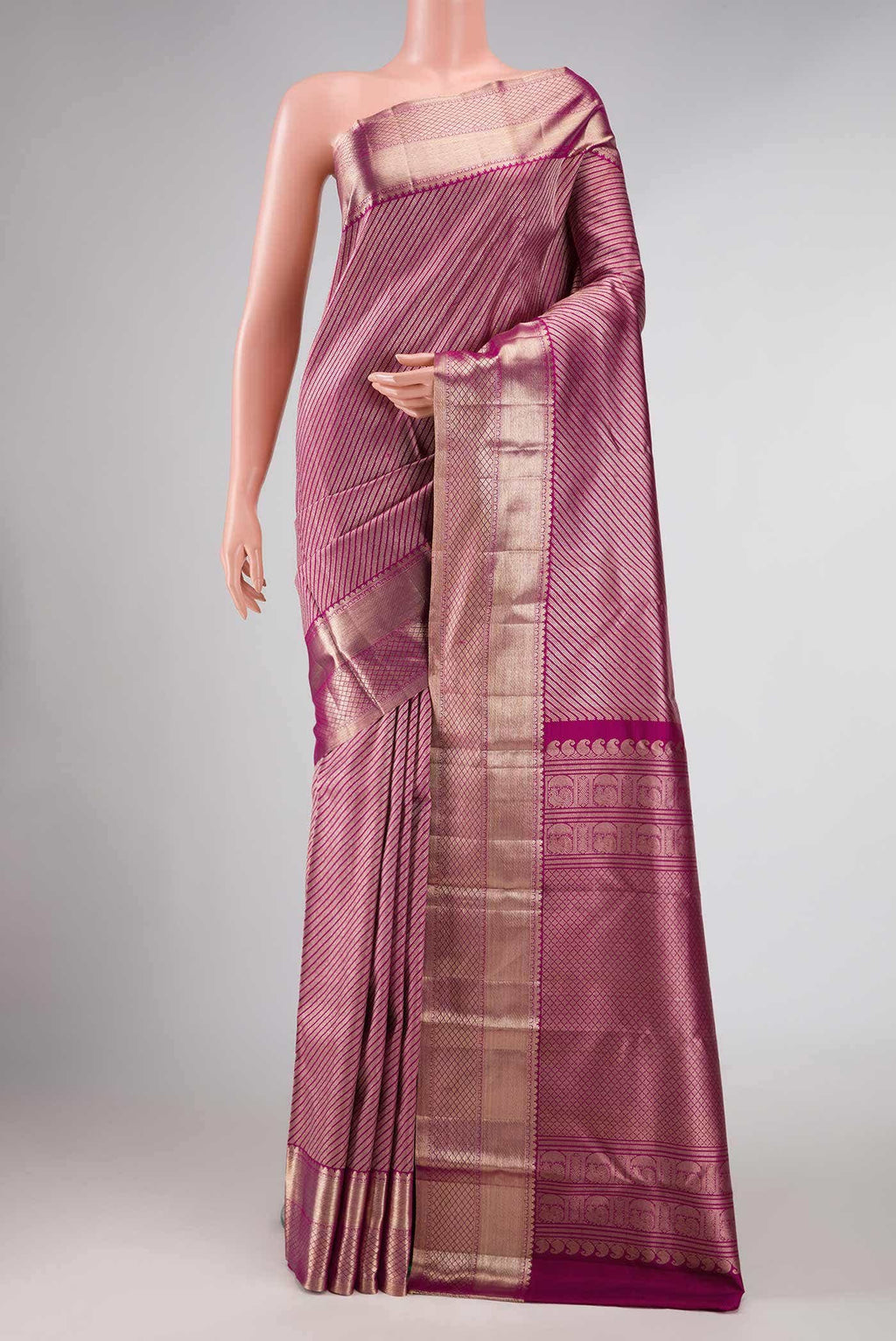 Rani Pink Dual Tone Kanchipuram Silk Saree