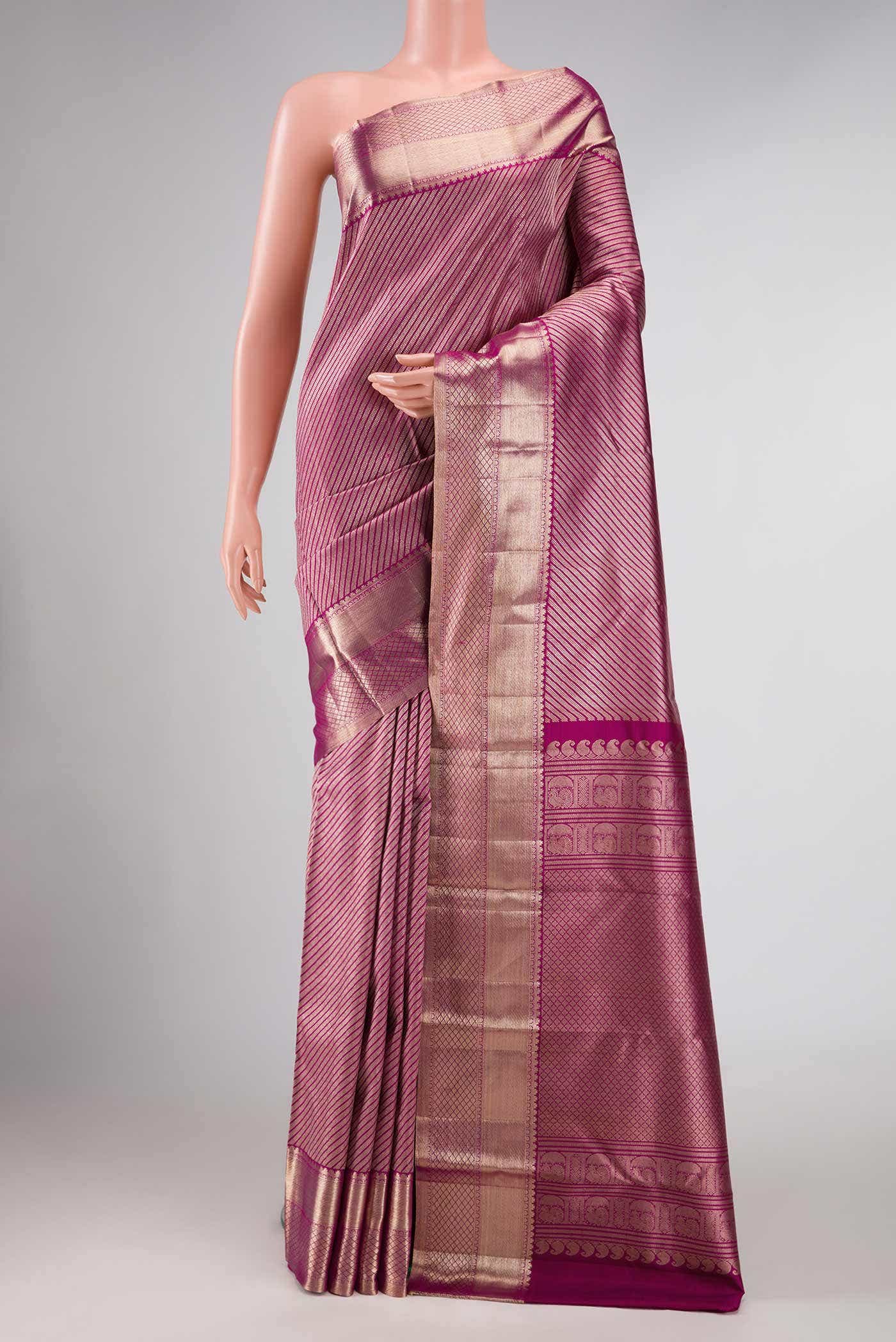 Rani Pink Dual Tone Kanchipuram Silk Saree
