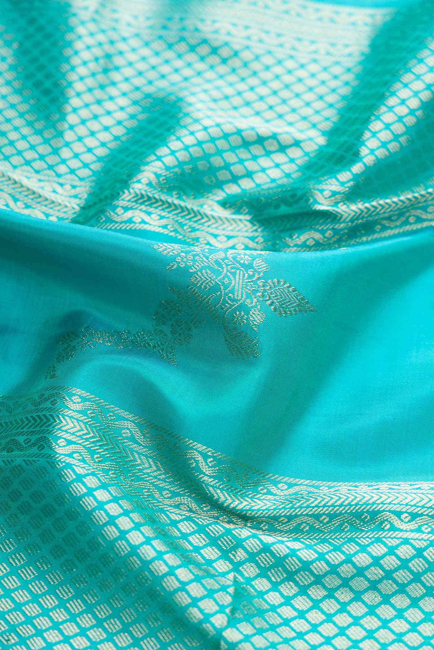 Sky Blue Kanchipuram Silk Saree