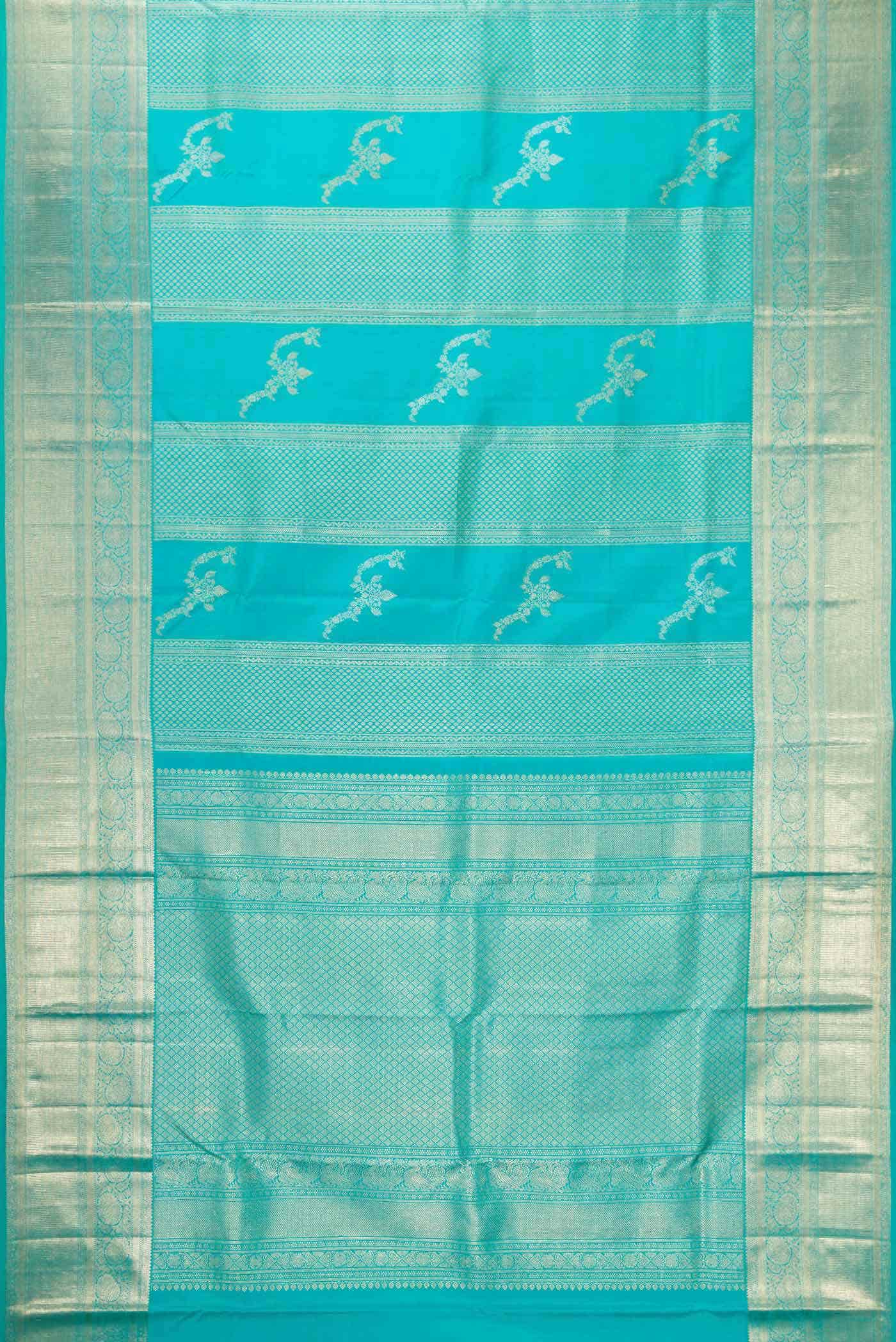 Sky Blue Kanchipuram Silk Saree