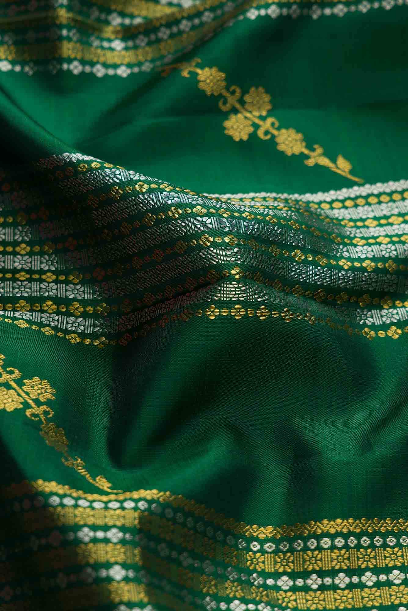 Green Dual Tone Kanchipuram Silk Saree