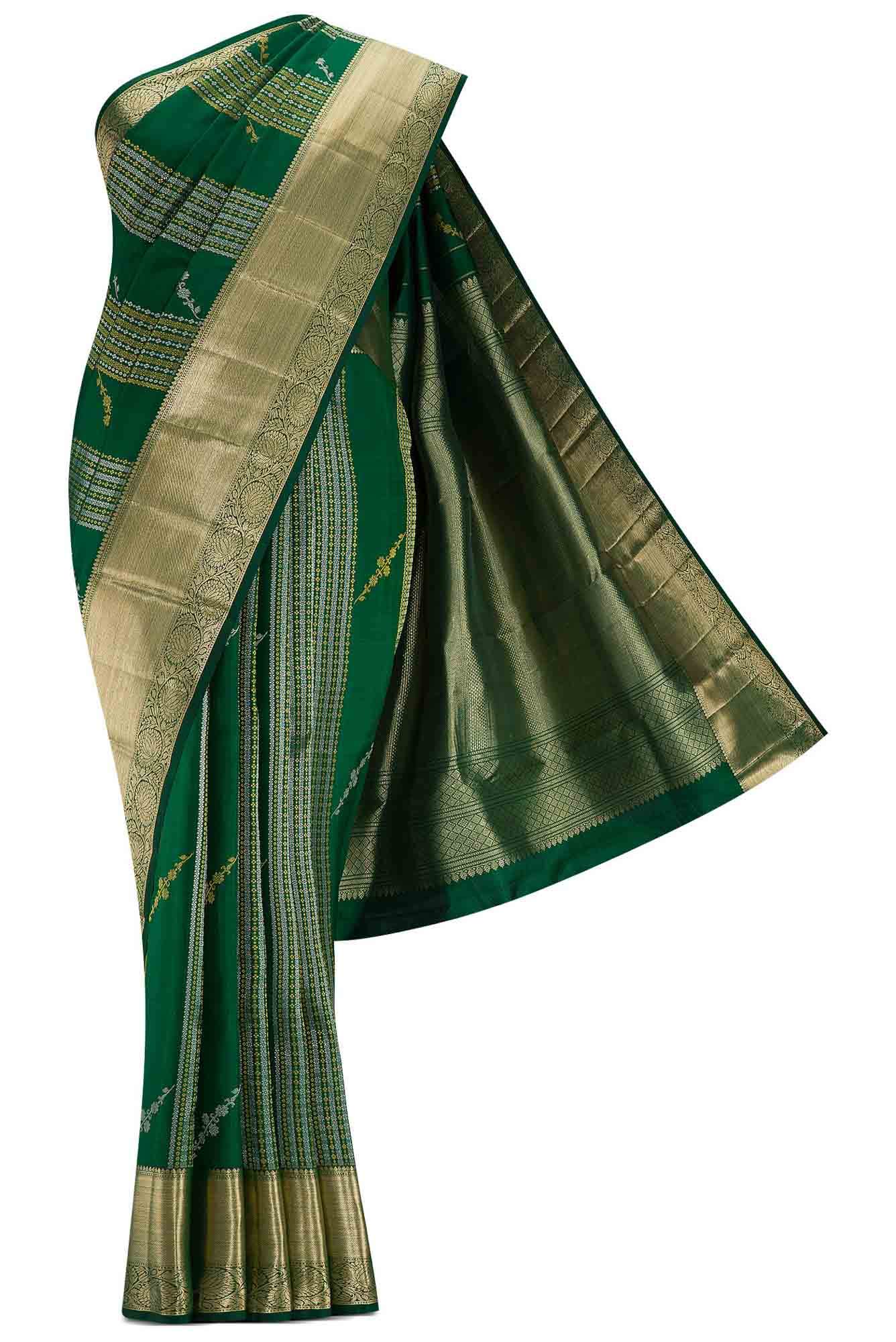 Green Dual Tone Kanchipuram Silk Saree
