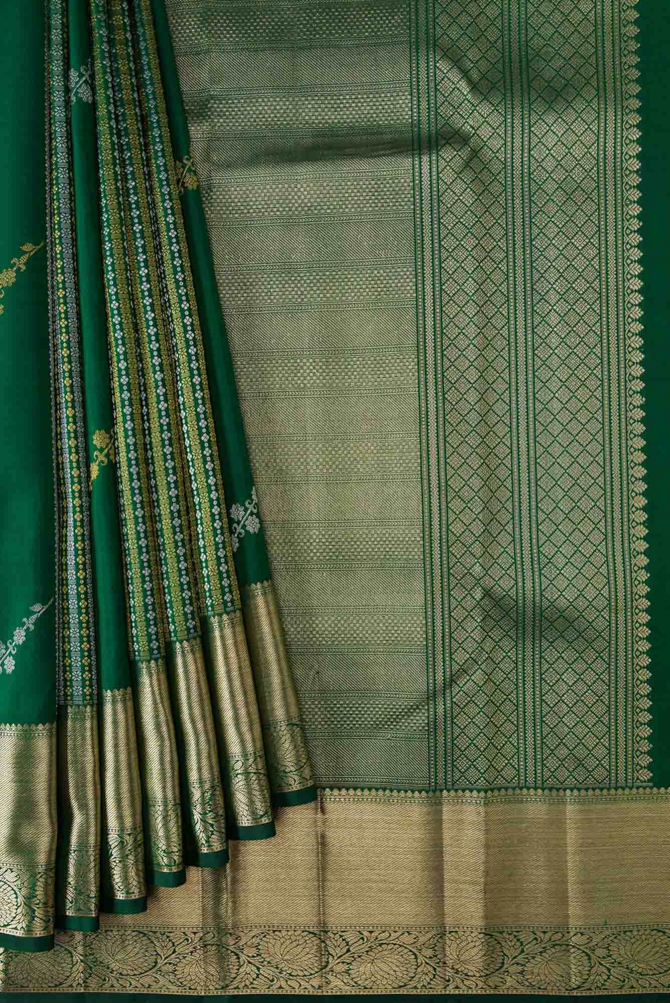 Green Dual Tone Kanchipuram Silk Saree