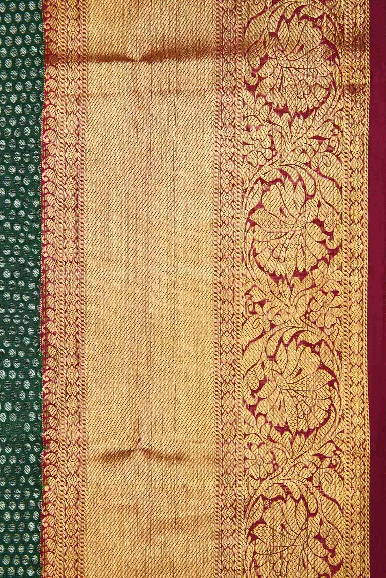 Bottle Green Dual Tone Kanchipuram Silk Saree