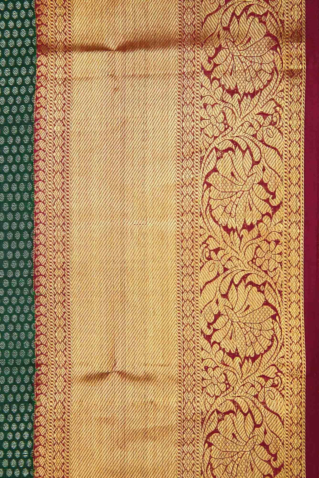 Bottle Green Dual Tone Kanchipuram Silk Saree