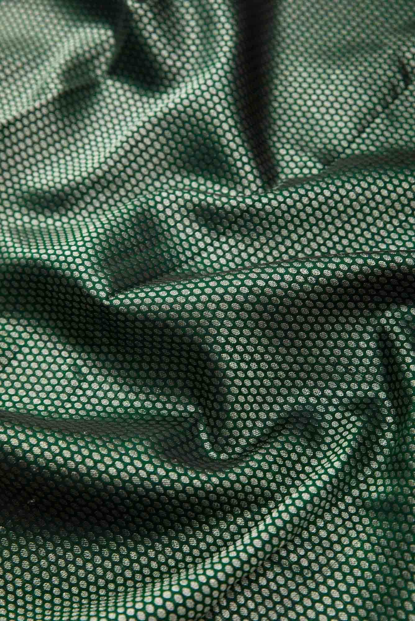 Bottle Green Dual Tone Kanchipuram Silk Saree