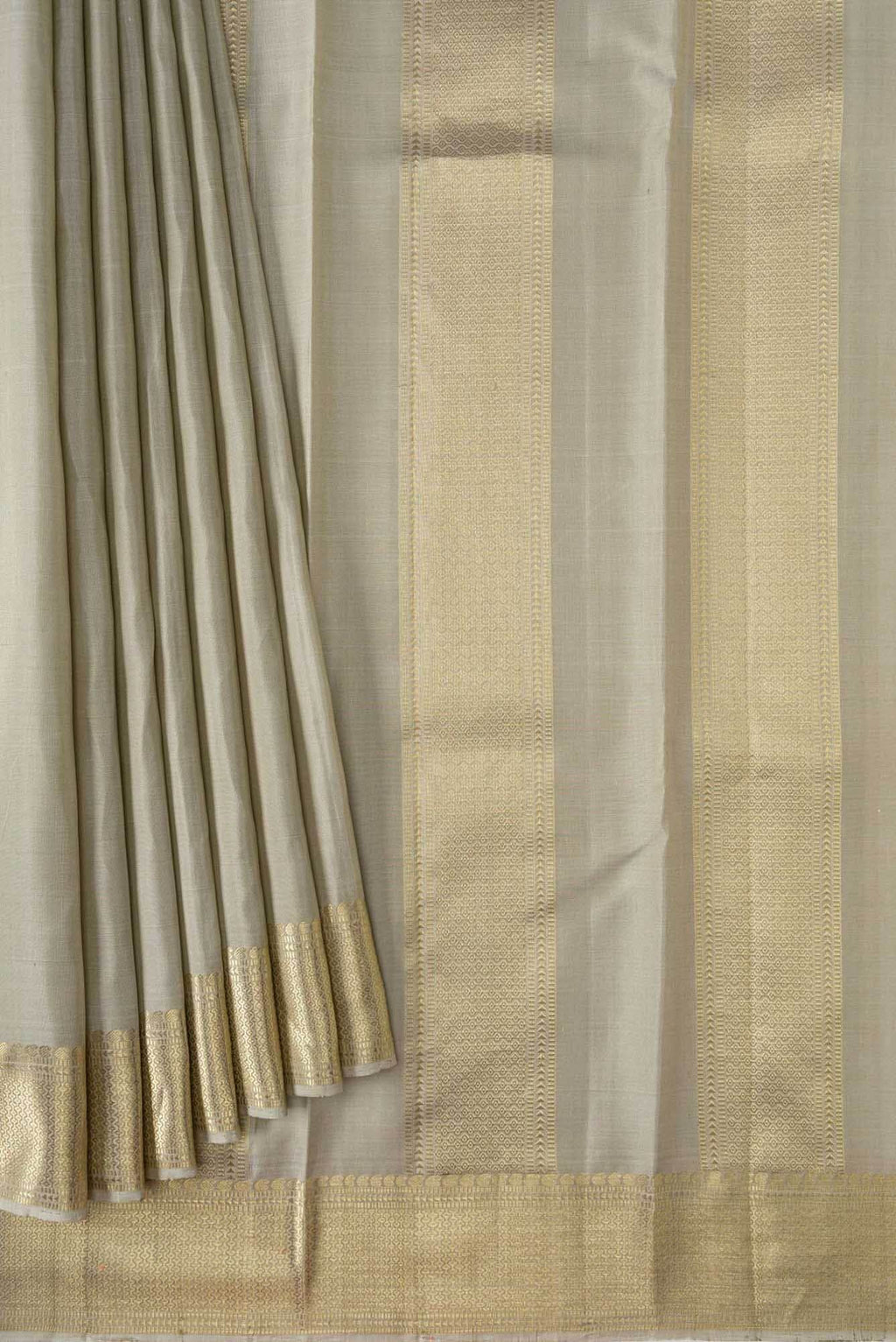 Dark Beige Dual Tone Kanchipuram Silk Saree
