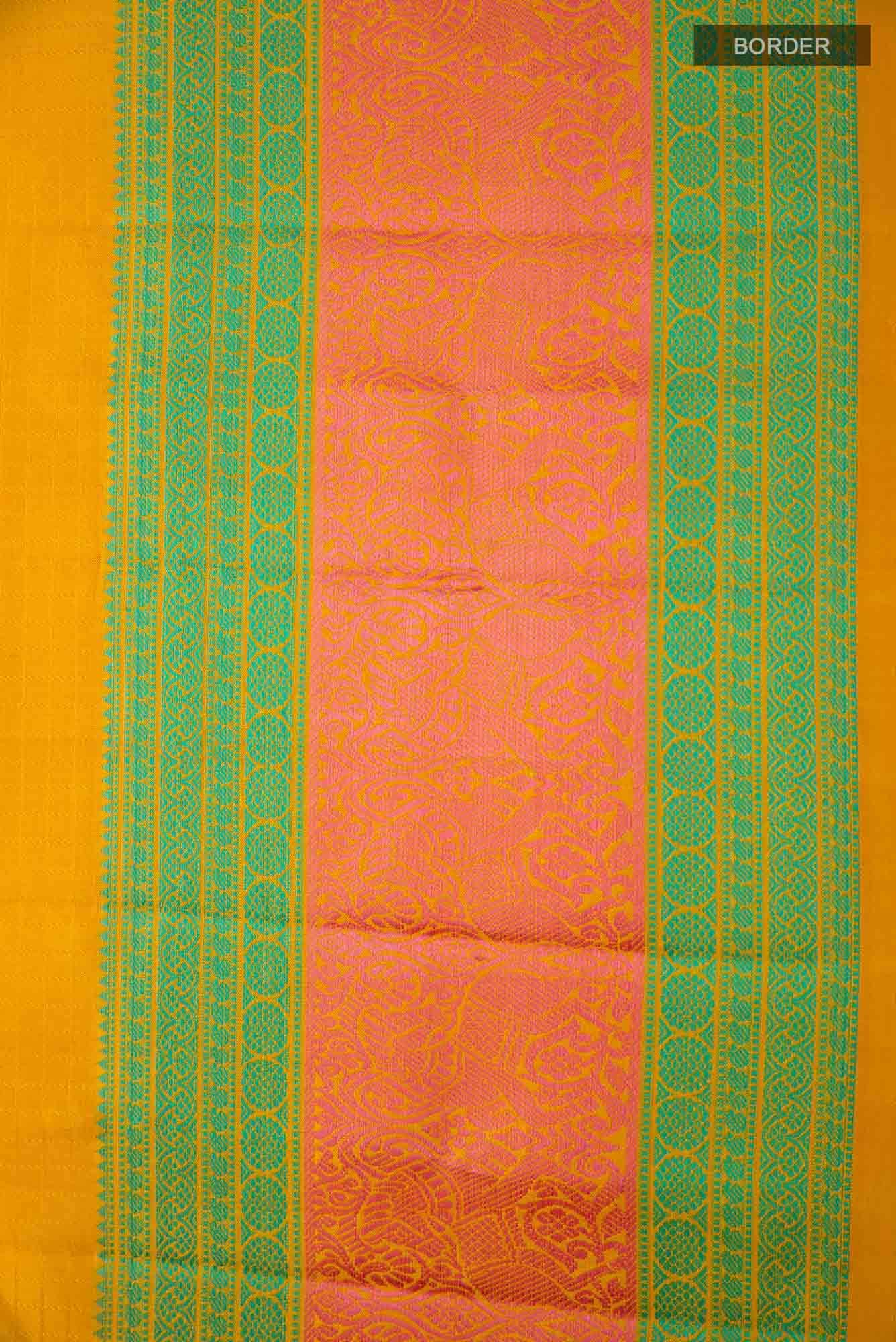 Yellow Dual Tone Kanchipuram Silk Saree