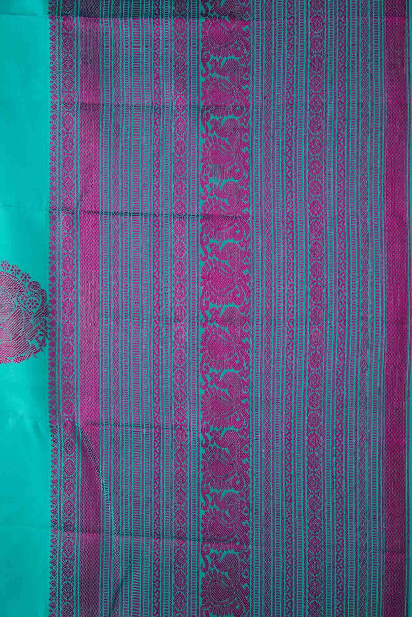 Sky Blue Dual Tone Kanchipuram Silk Saree