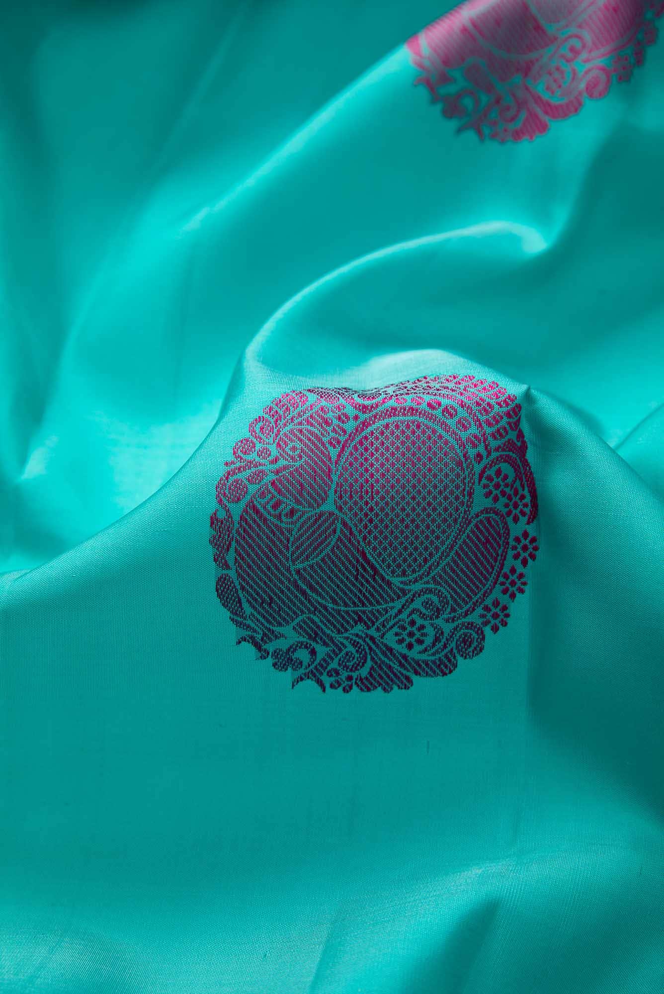 Sky Blue Dual Tone Kanchipuram Silk Saree