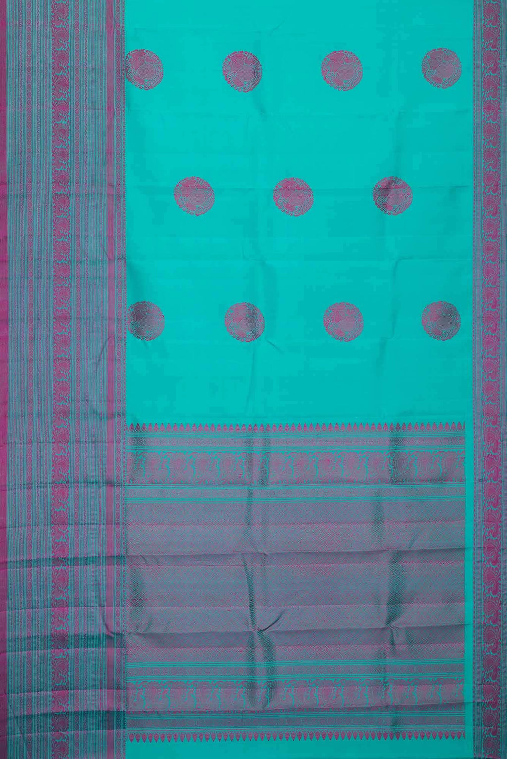 Sky Blue Dual Tone Kanchipuram Silk Saree