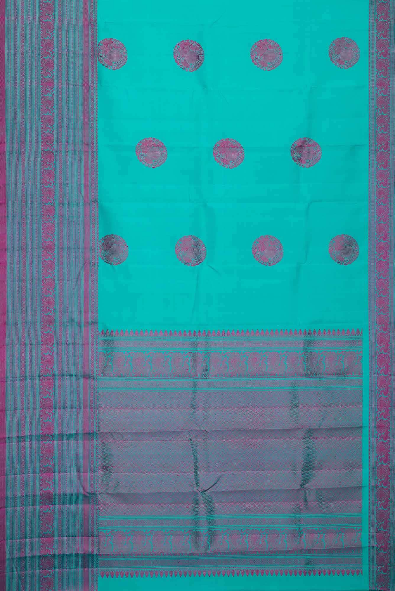Sky Blue Dual Tone Kanchipuram Silk Saree