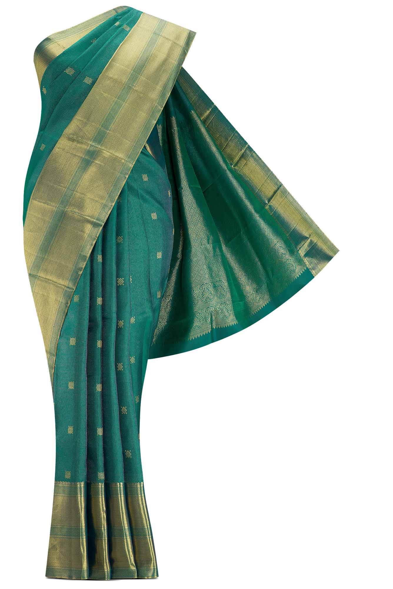 Green Dual Tone Kanchipuram Silk Saree