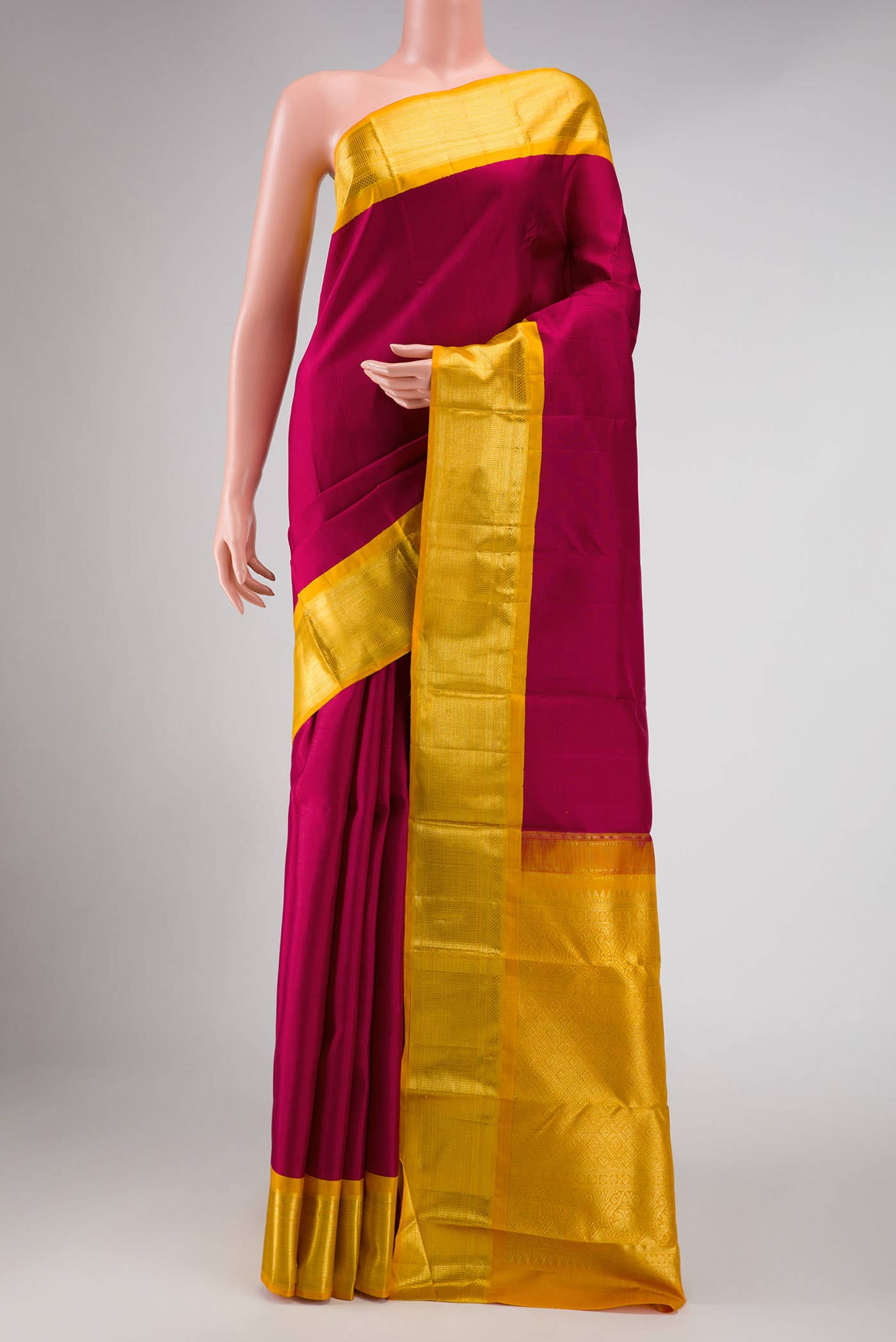 Maroon Dual Tone Kanchipuram Silk Saree