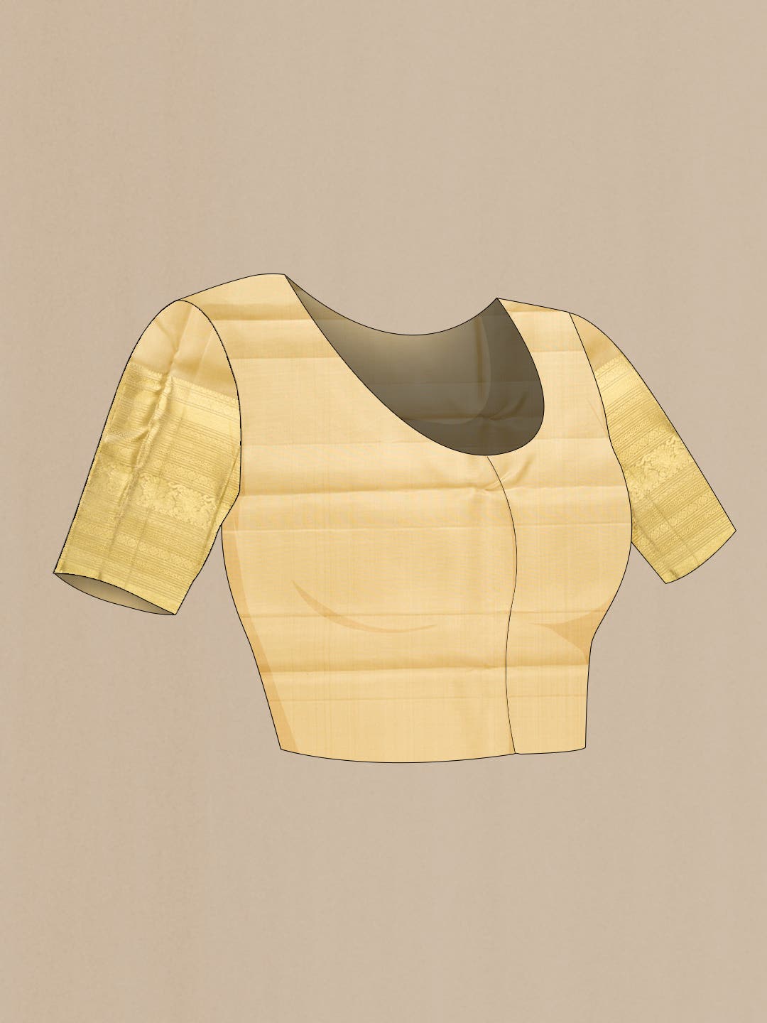 Beige Kanchipuram Silk Saree