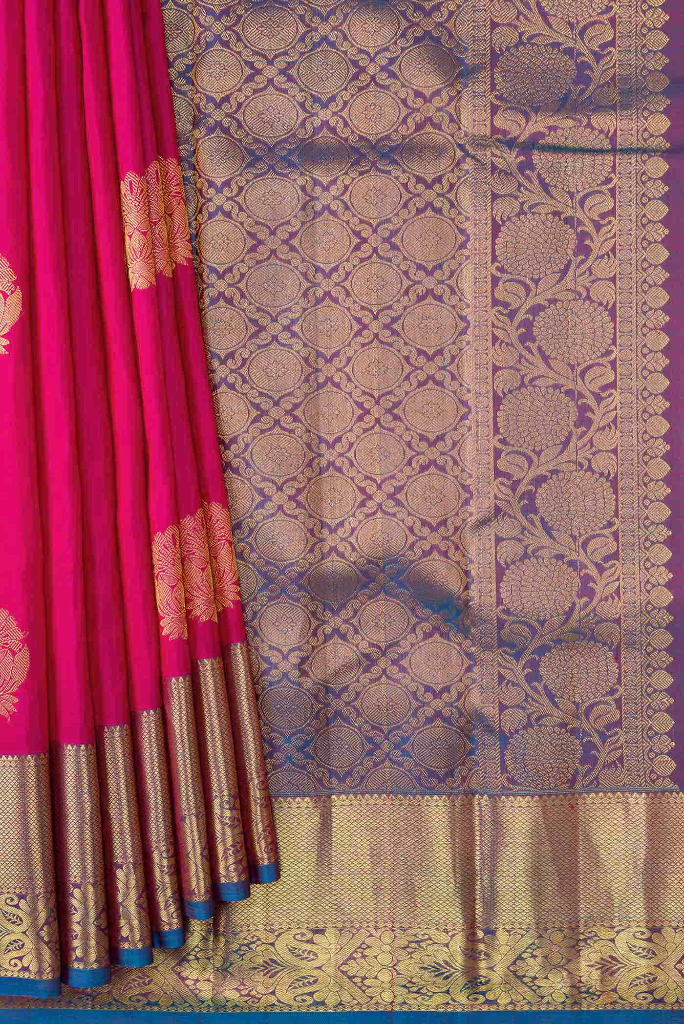 Pink Dual Tone Kanchipuram Silk Saree